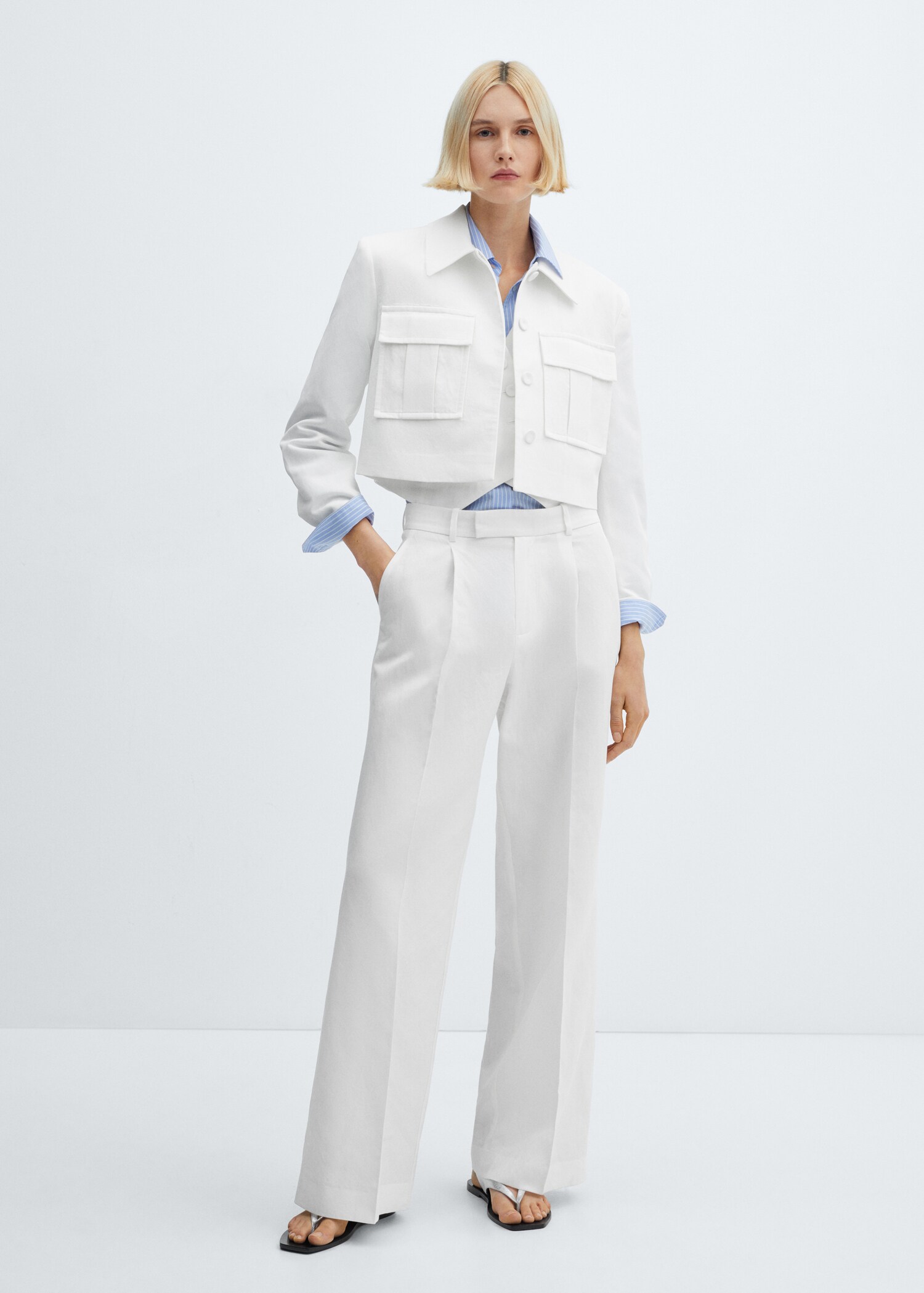 Pleated suit trousers - General plane