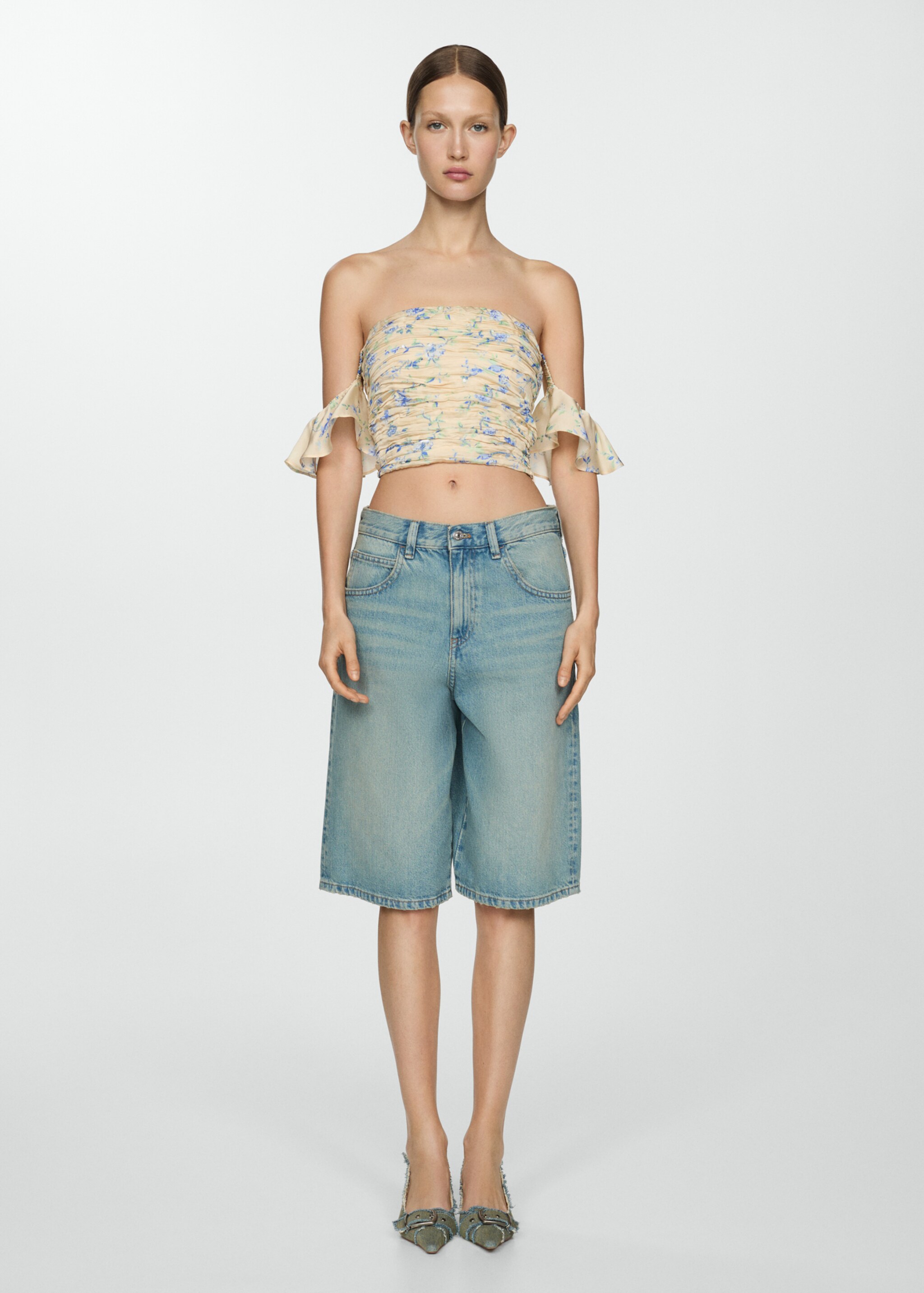 Ruched strapless top - General plane