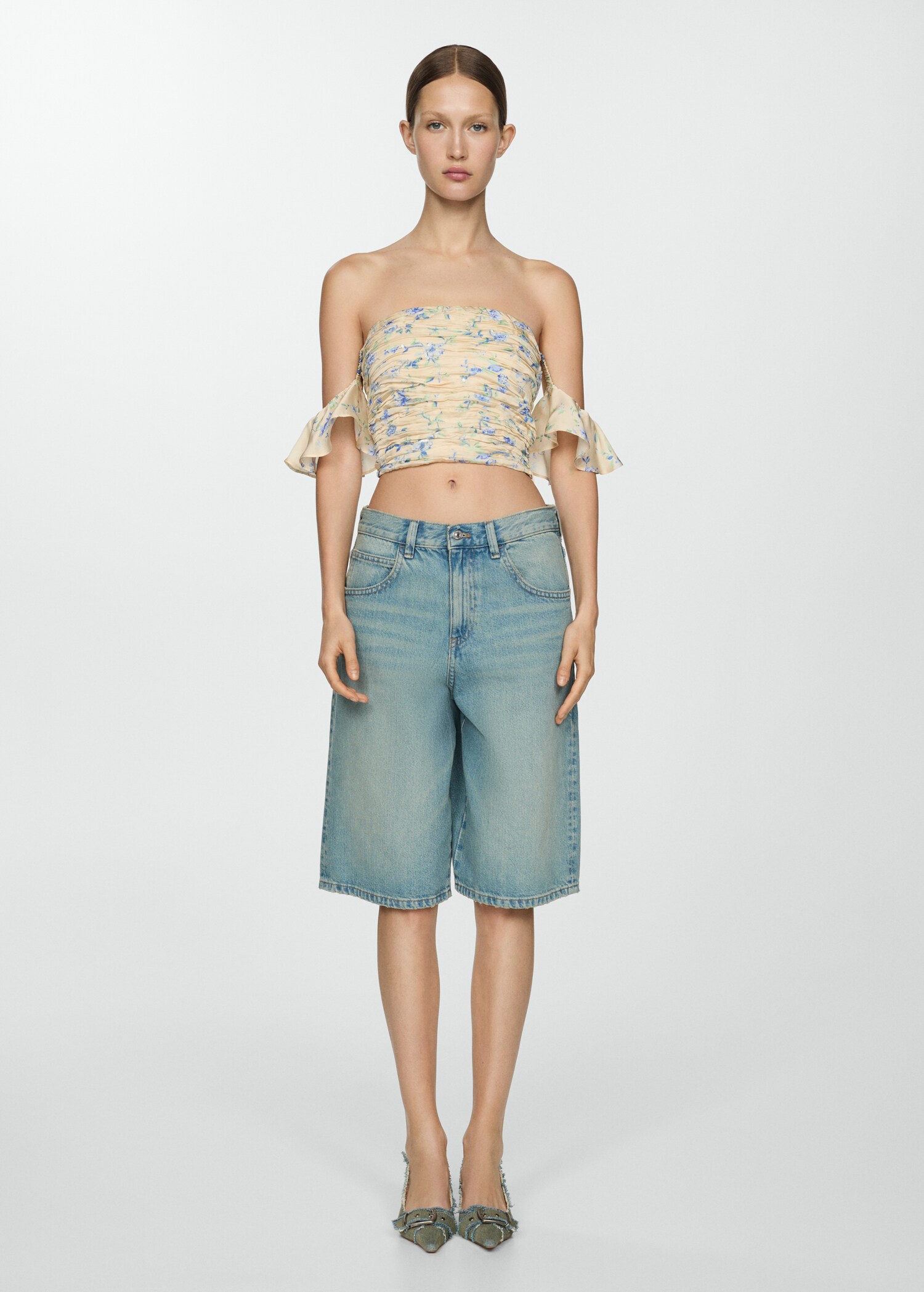 Ruched strapless top - General plane