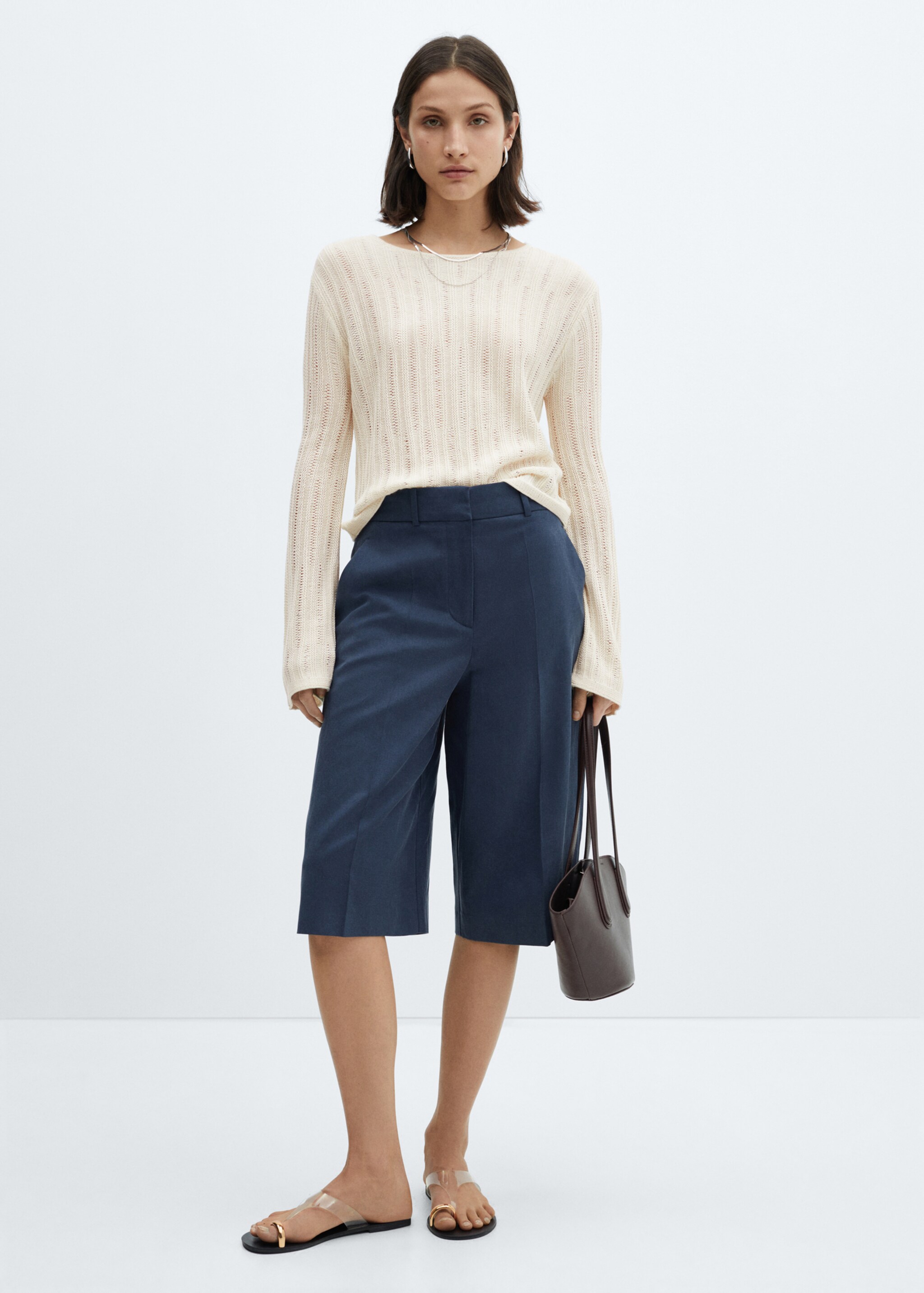 Pull-over maille lâche manches cloche - Plan général