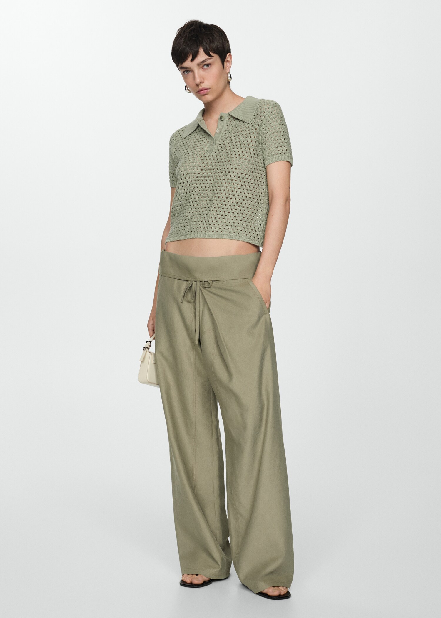 Poloshirt mit Lochmuster - Allgemeine Ansicht