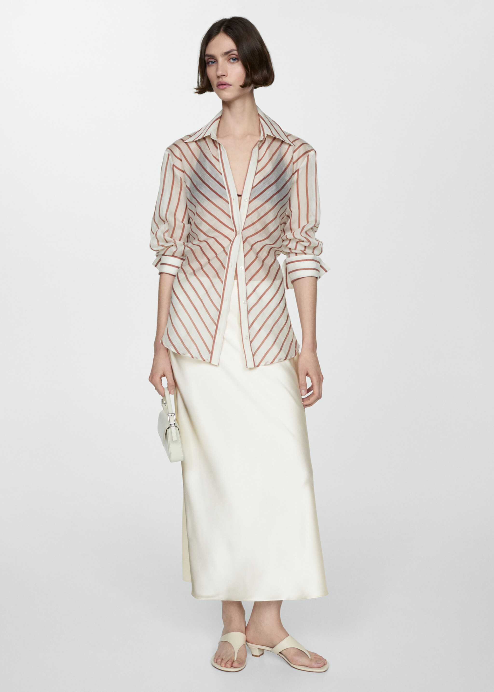 Midi satin skirt - General plane