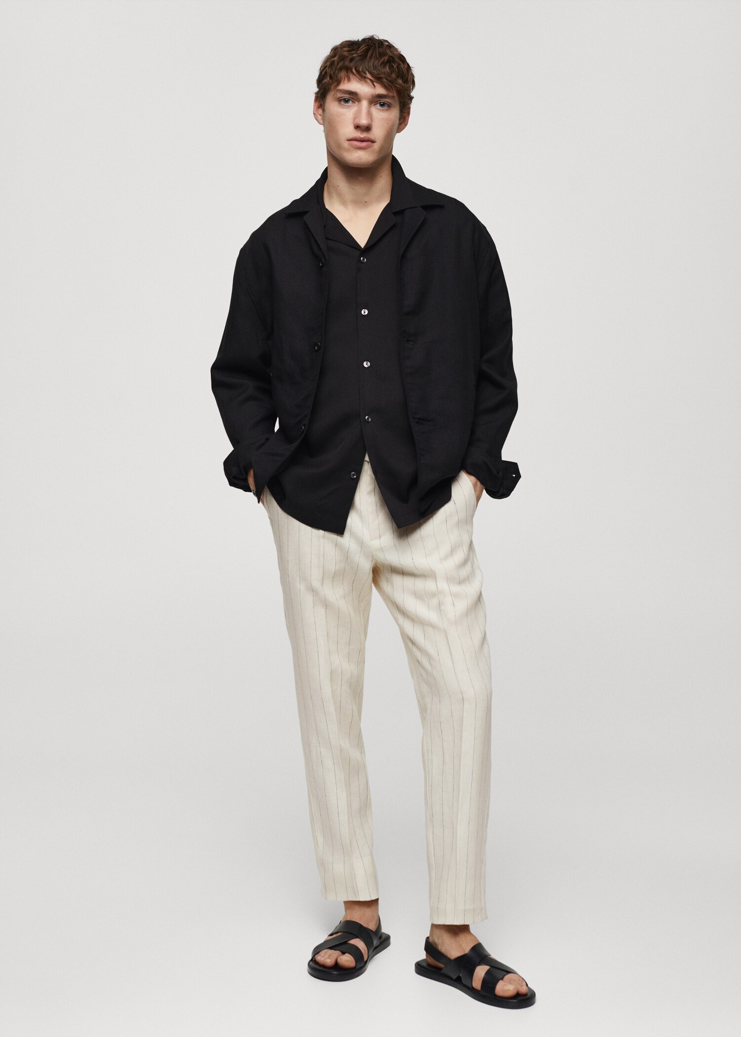 Slim-fit pinstripe trousers - General plane