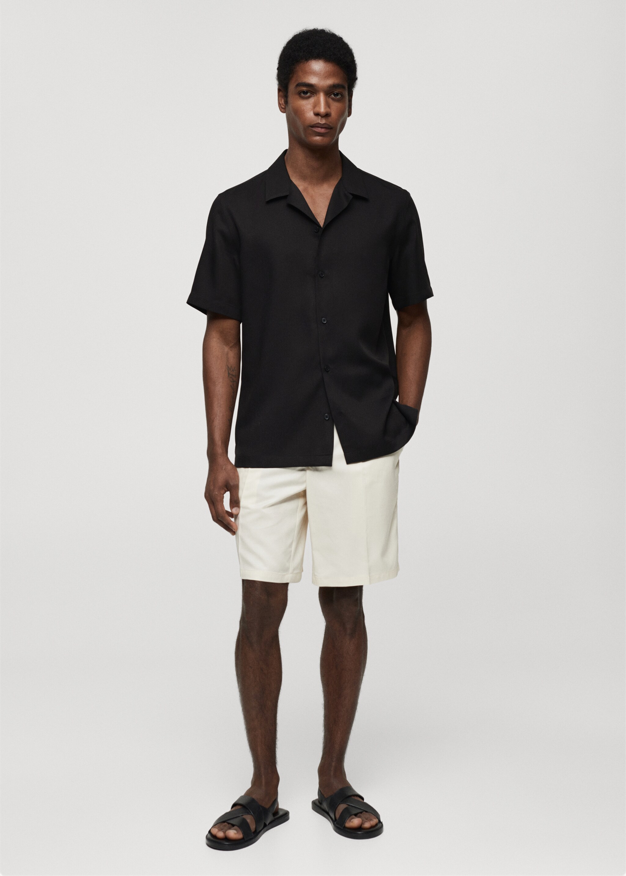 Regular-fit shirt with bowling collar - General plane