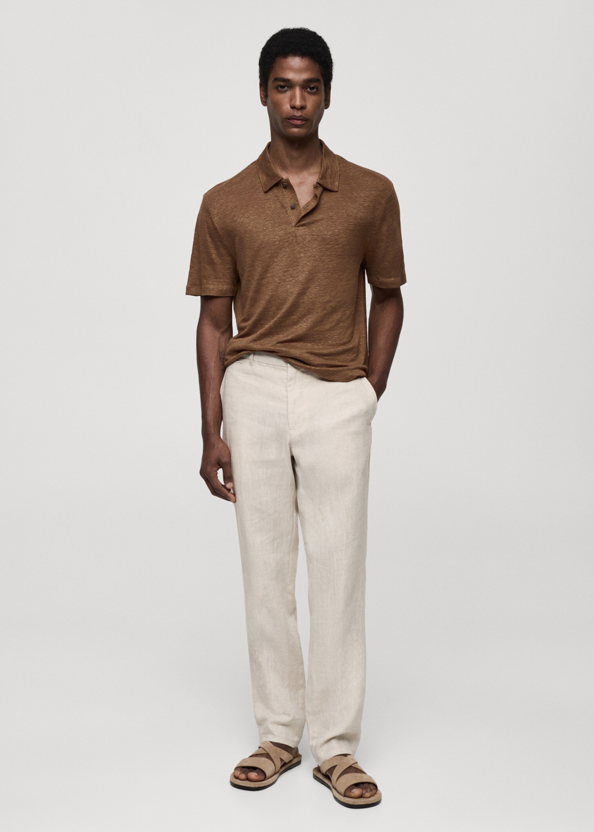 Polo slim fit 100 % lin - Plan général
