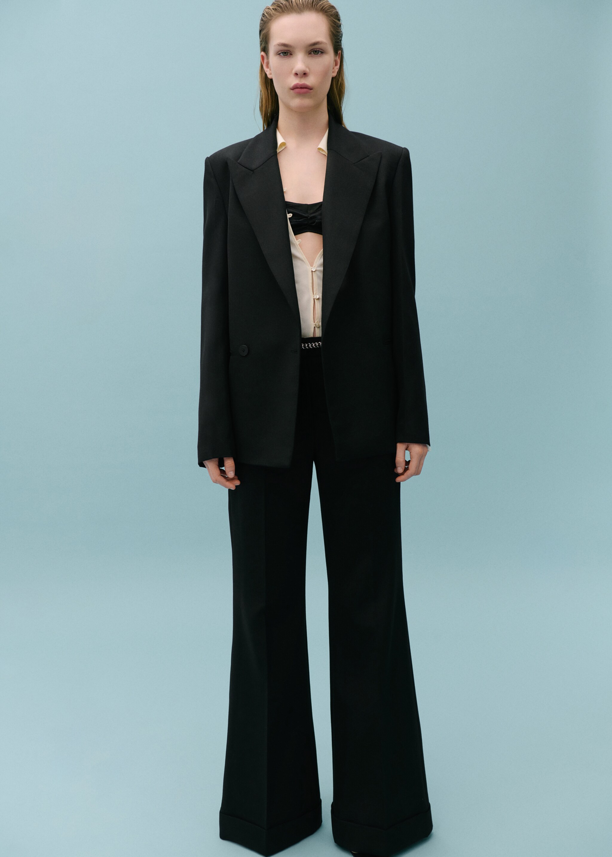 Wool-blend suit trousers - General plane