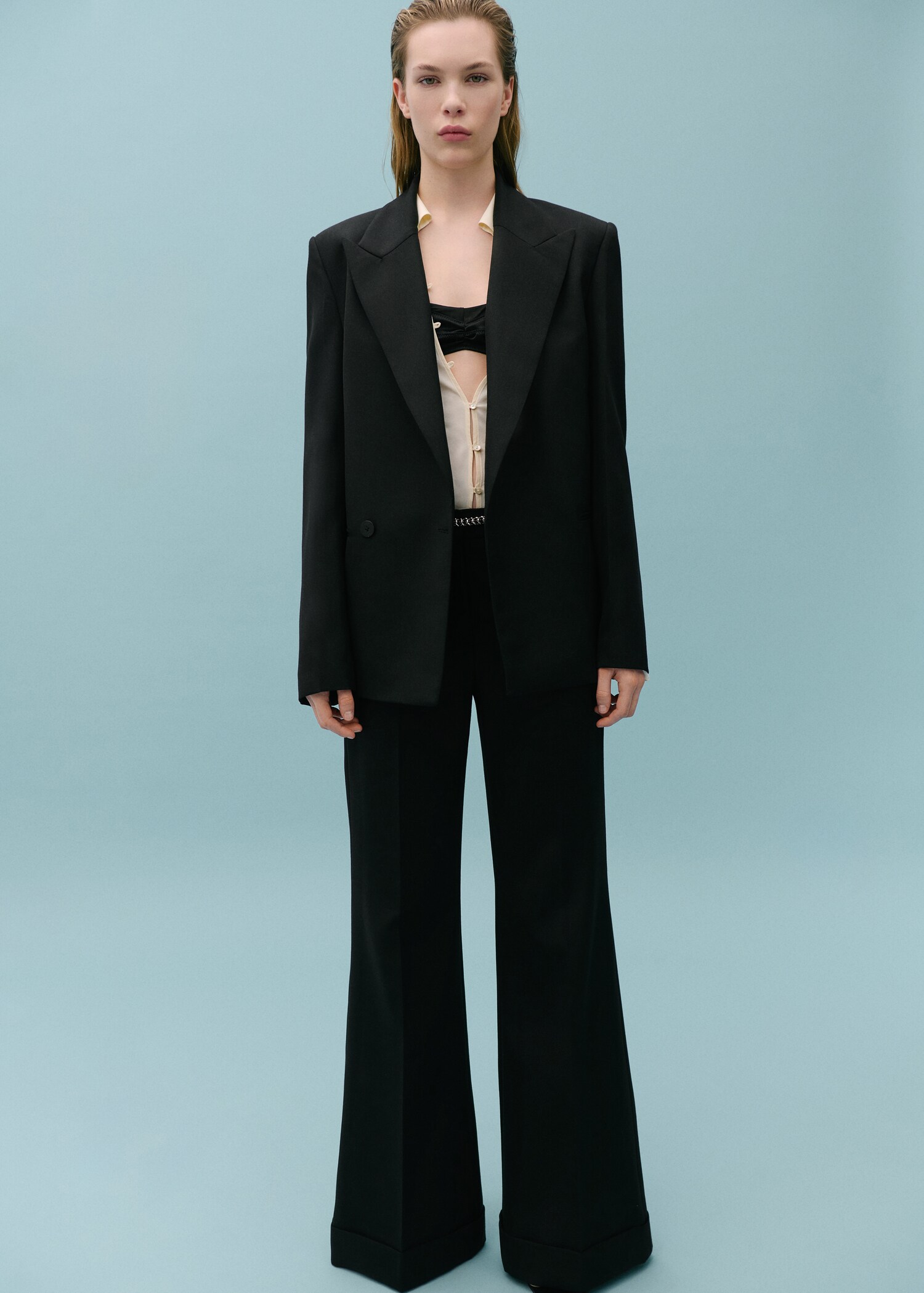 Wool-blend suit trousers - General plane