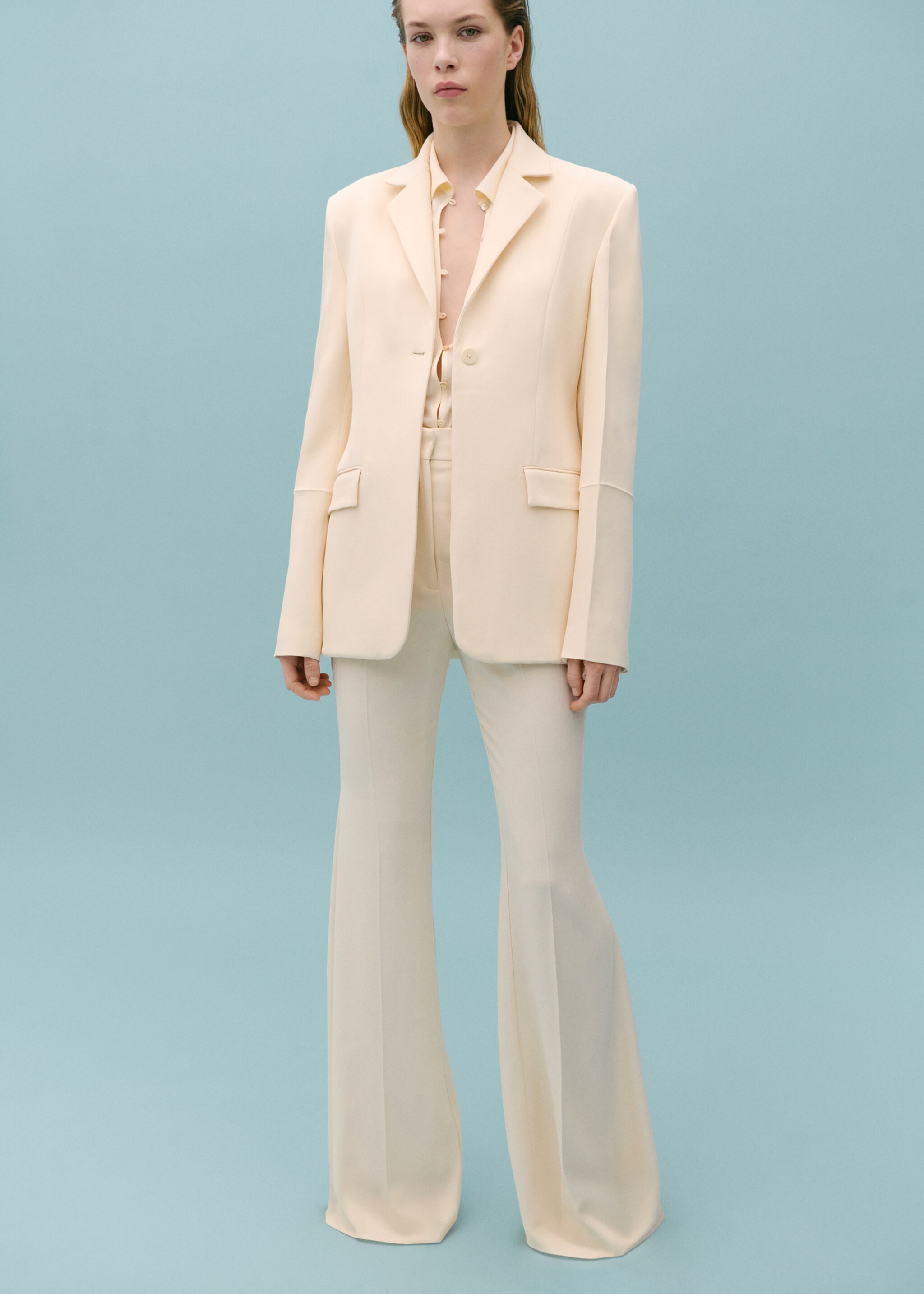 Suit trousers with decorative stitching - General plane