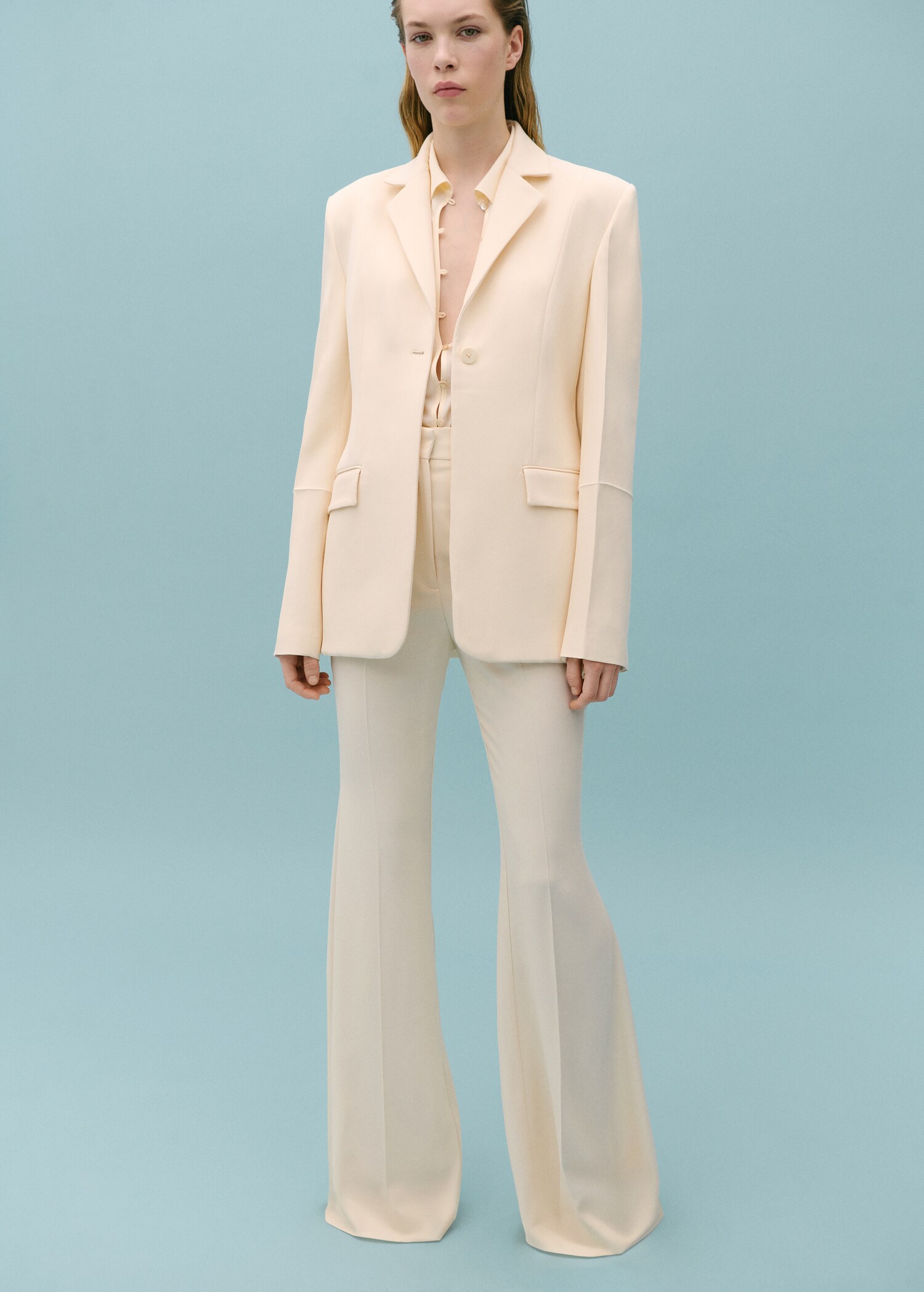 Suit trousers with decorative stitching - General plane