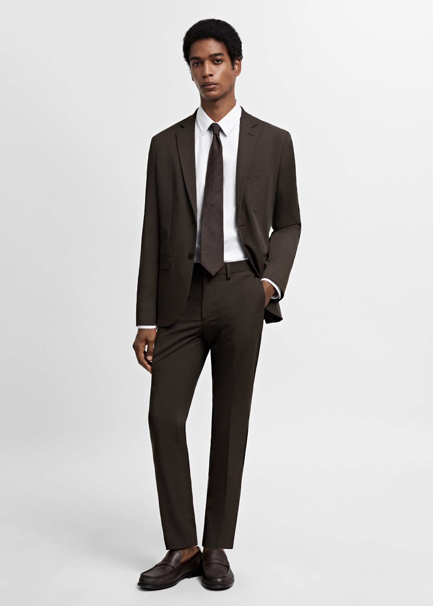 Super slim-fit poplin suit shirt - General plane