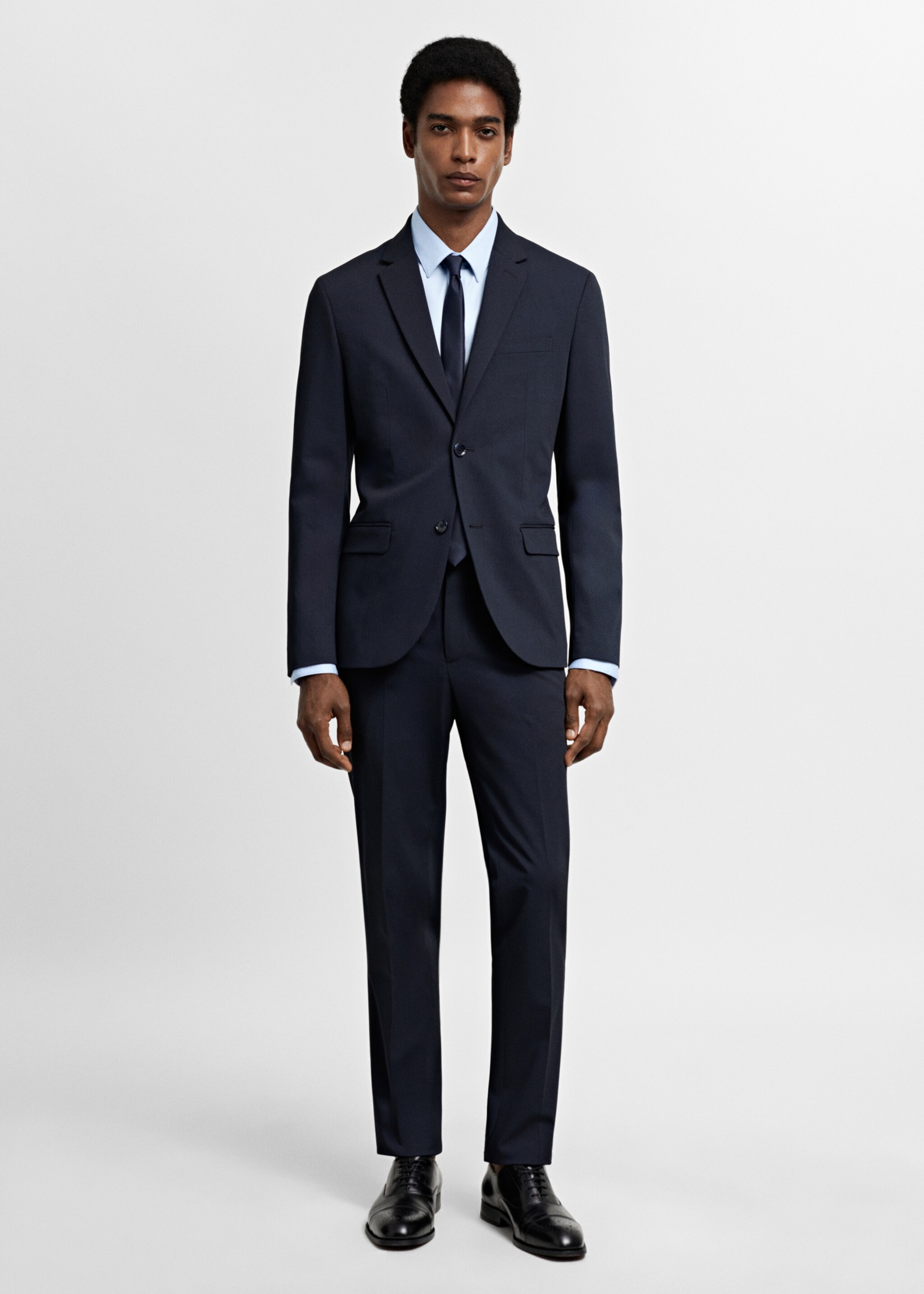 Super slim-fit poplin suit shirt - General plane