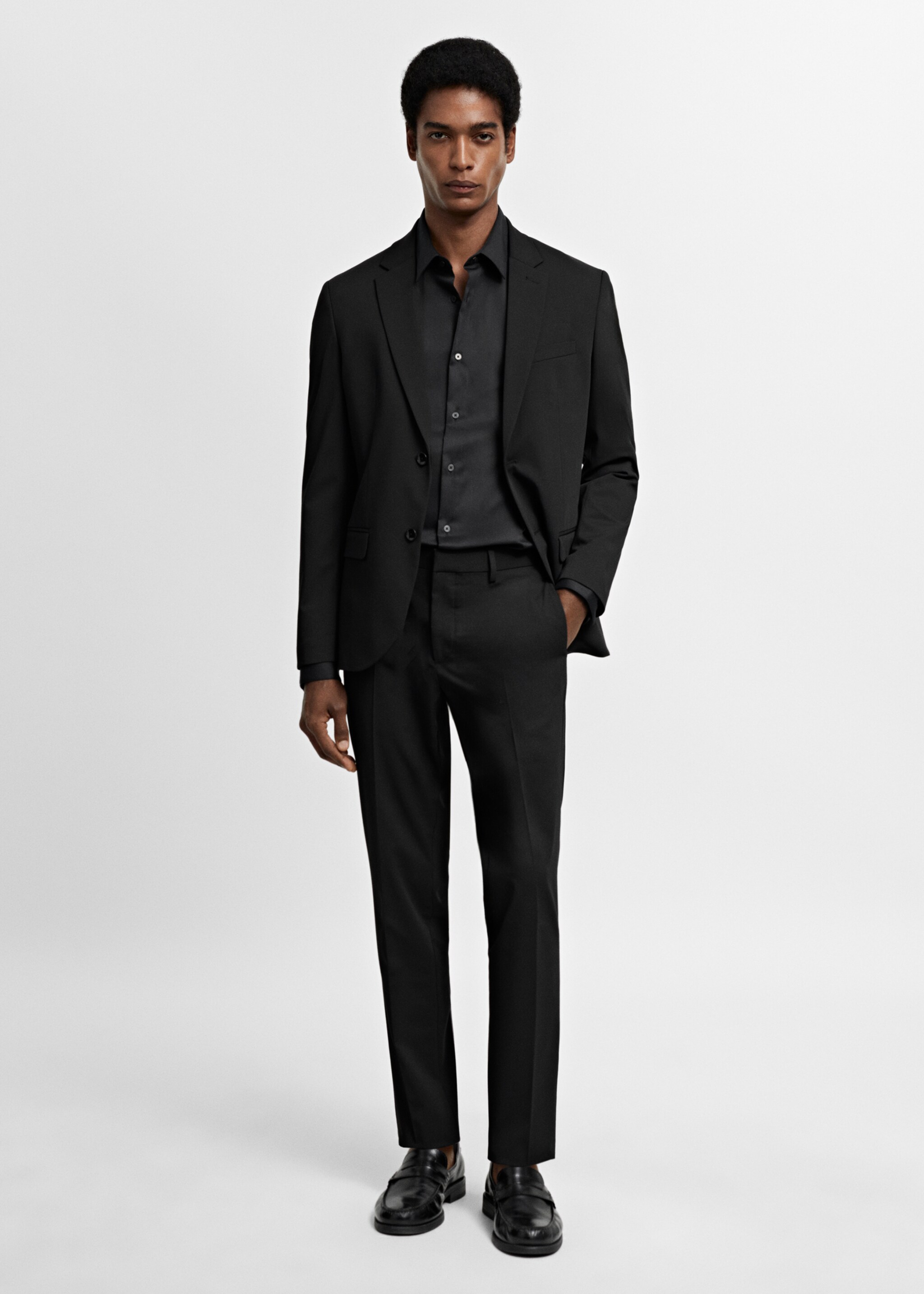 Super slim-fit poplin suit shirt - General plane