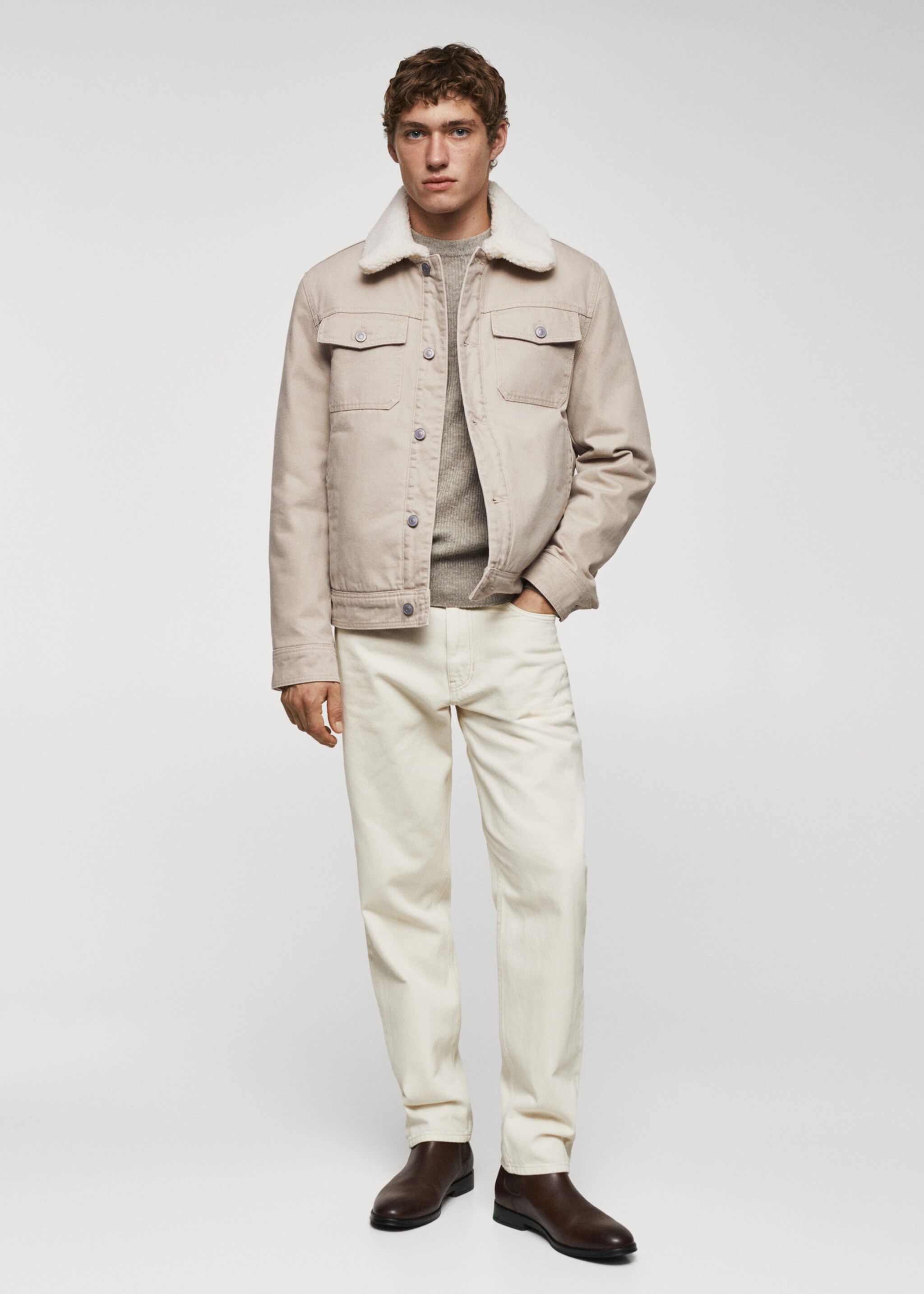 Shearling denim jacket - General plane