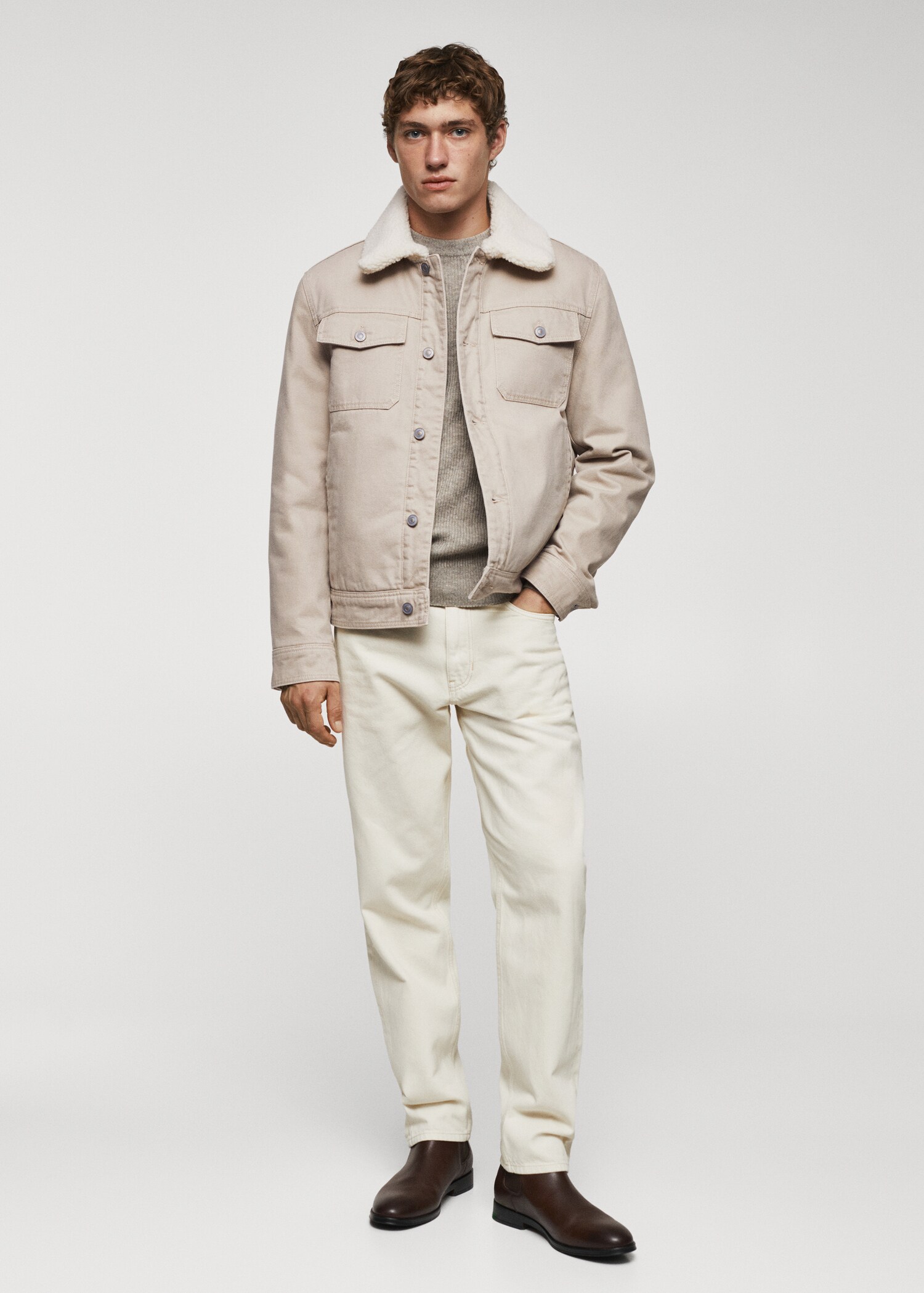 Shearling denim jacket - General plane