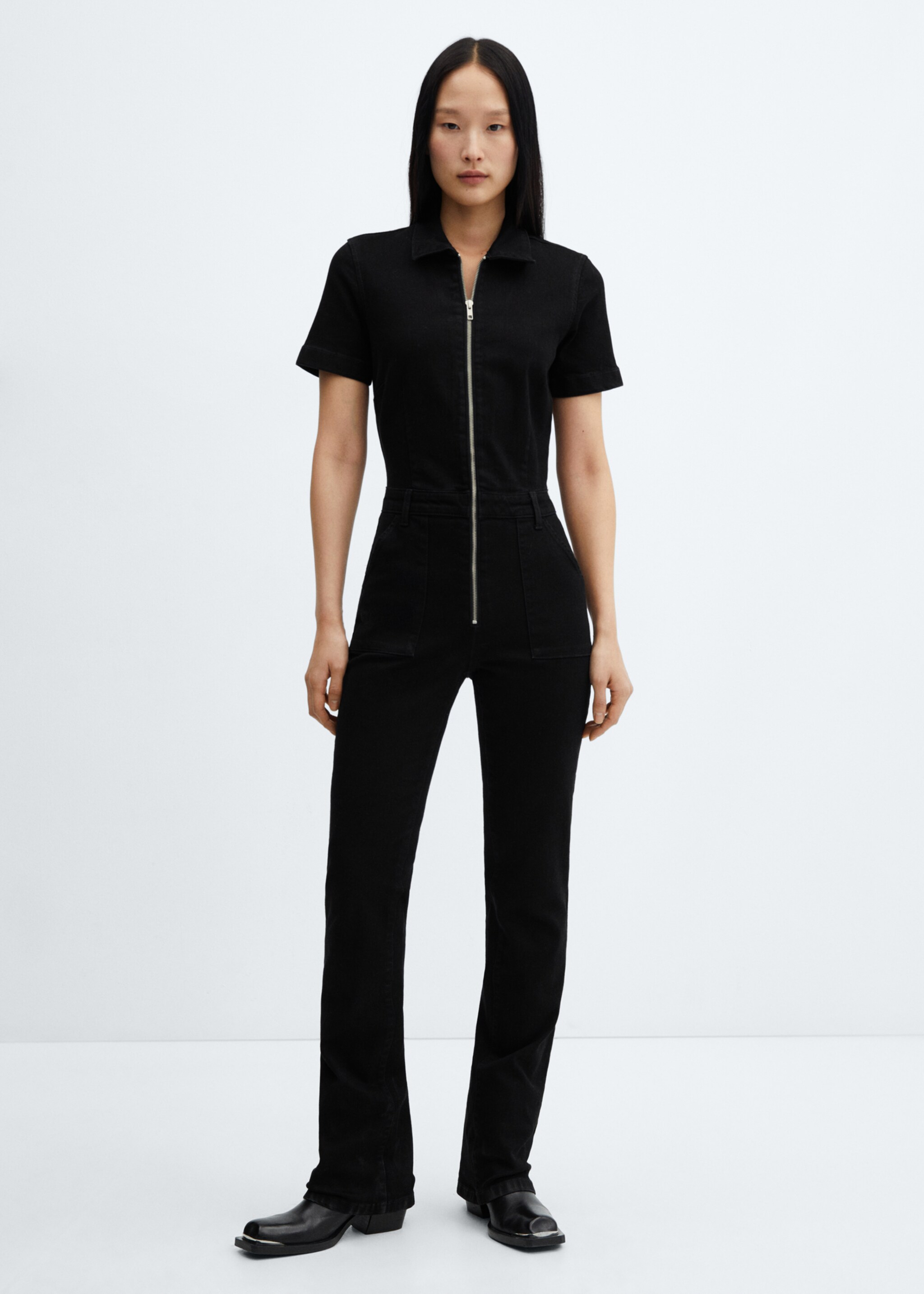 Jeans-Jumpsuit mit Reißverschluss - Allgemeine Ansicht