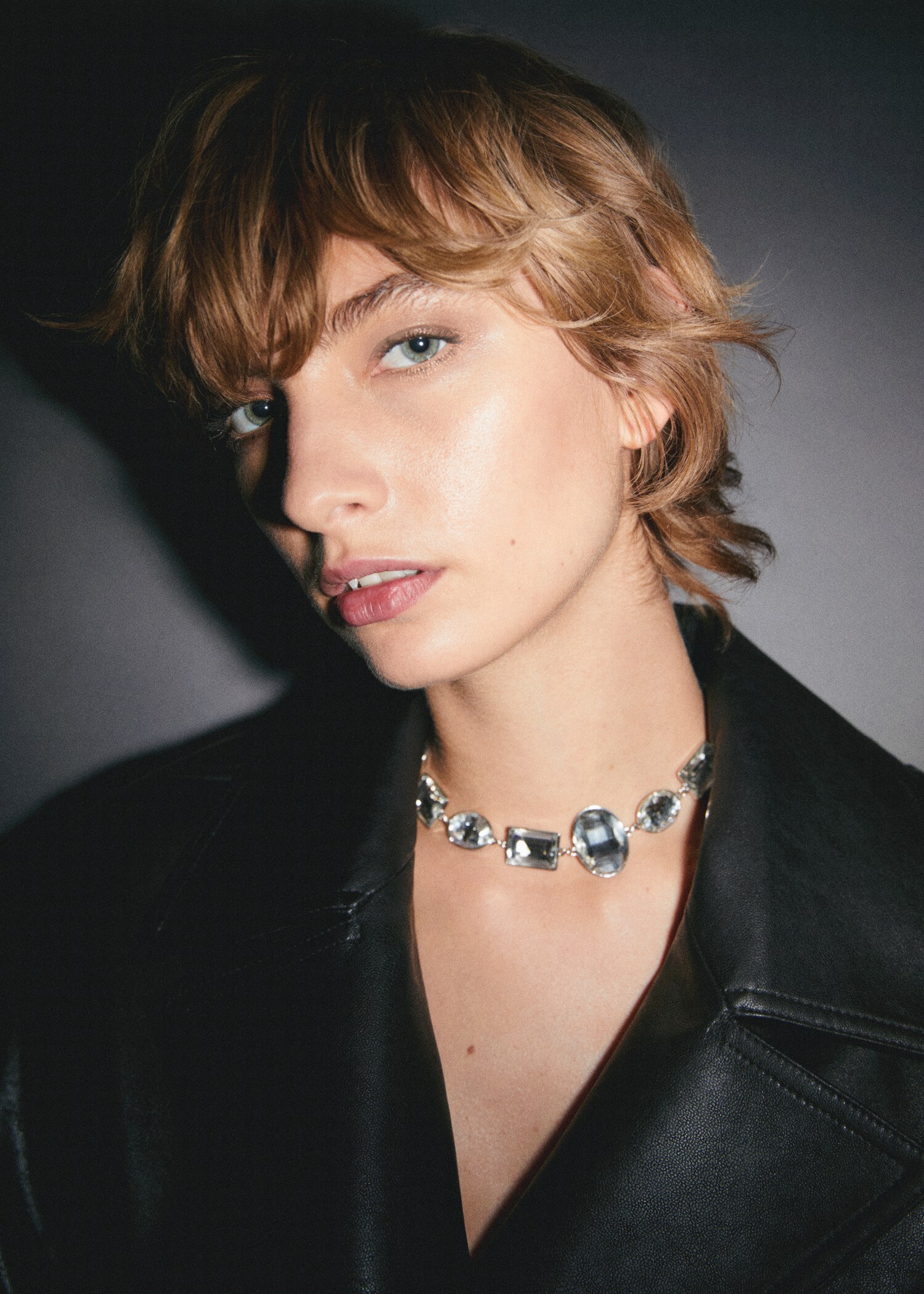 Faceted crystal necklace - General plane