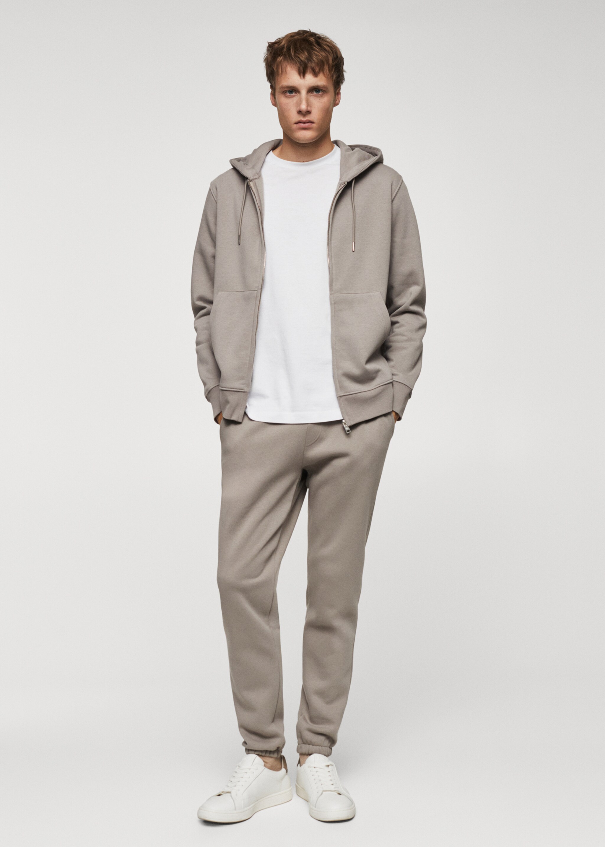 Sweat-shirt coton zippé capuche - Plan général