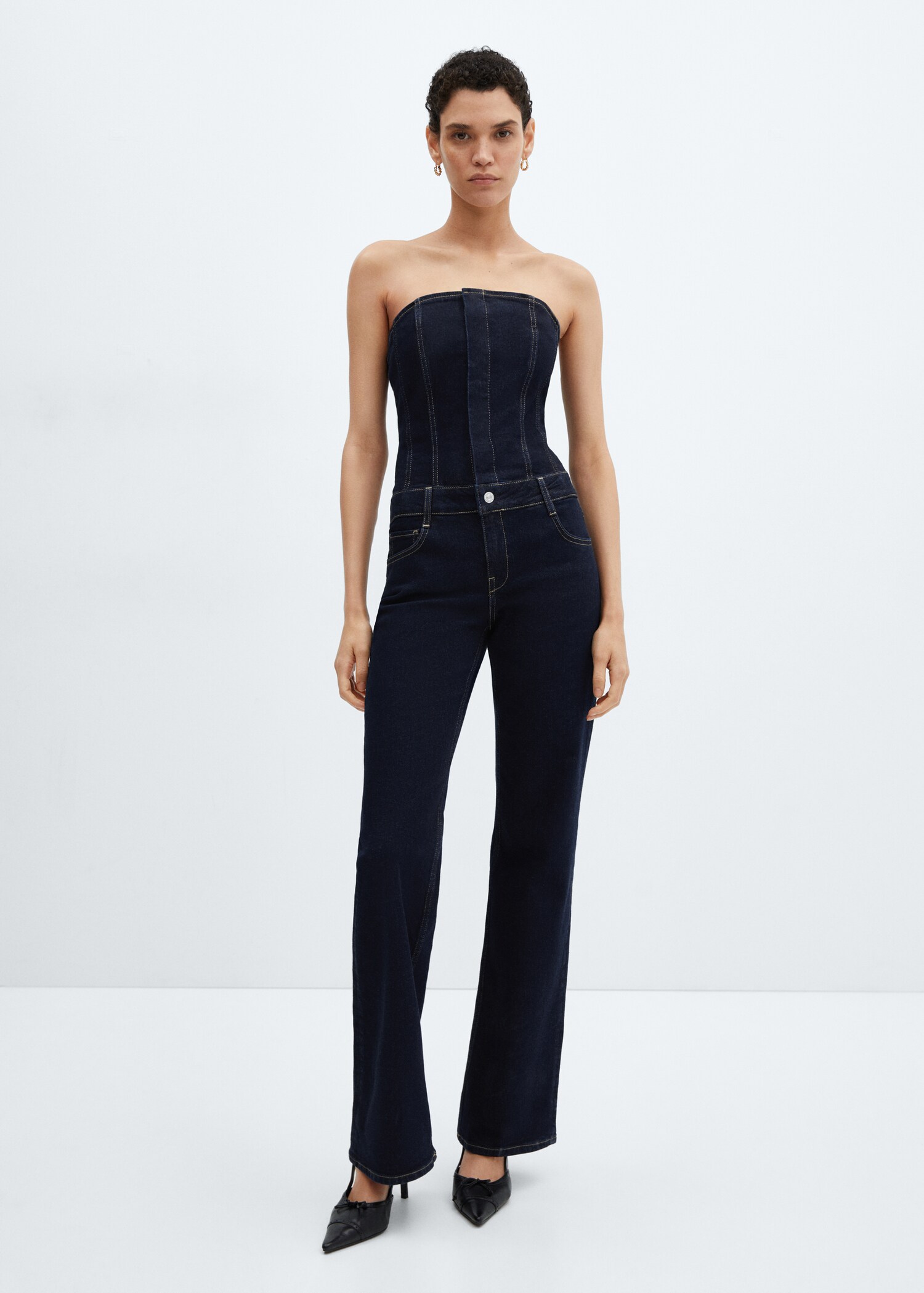 Combinaison bustier en jean - Plan général