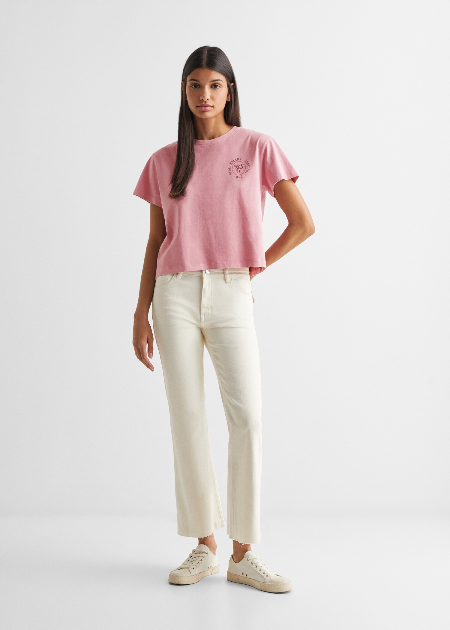 Printed cropped t-shirt - General plane