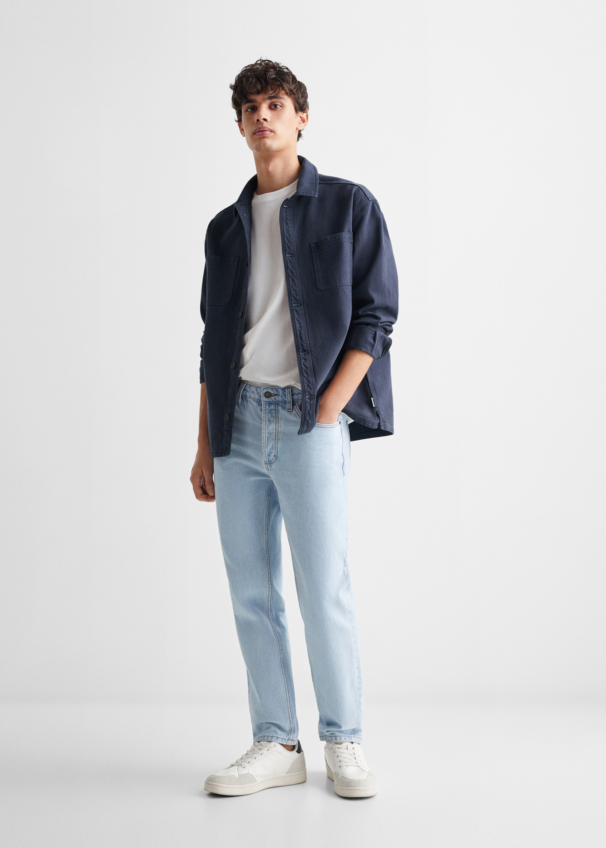 Cotton overshirt with buttons - General plane, Navy. Ref: 67050675-00.