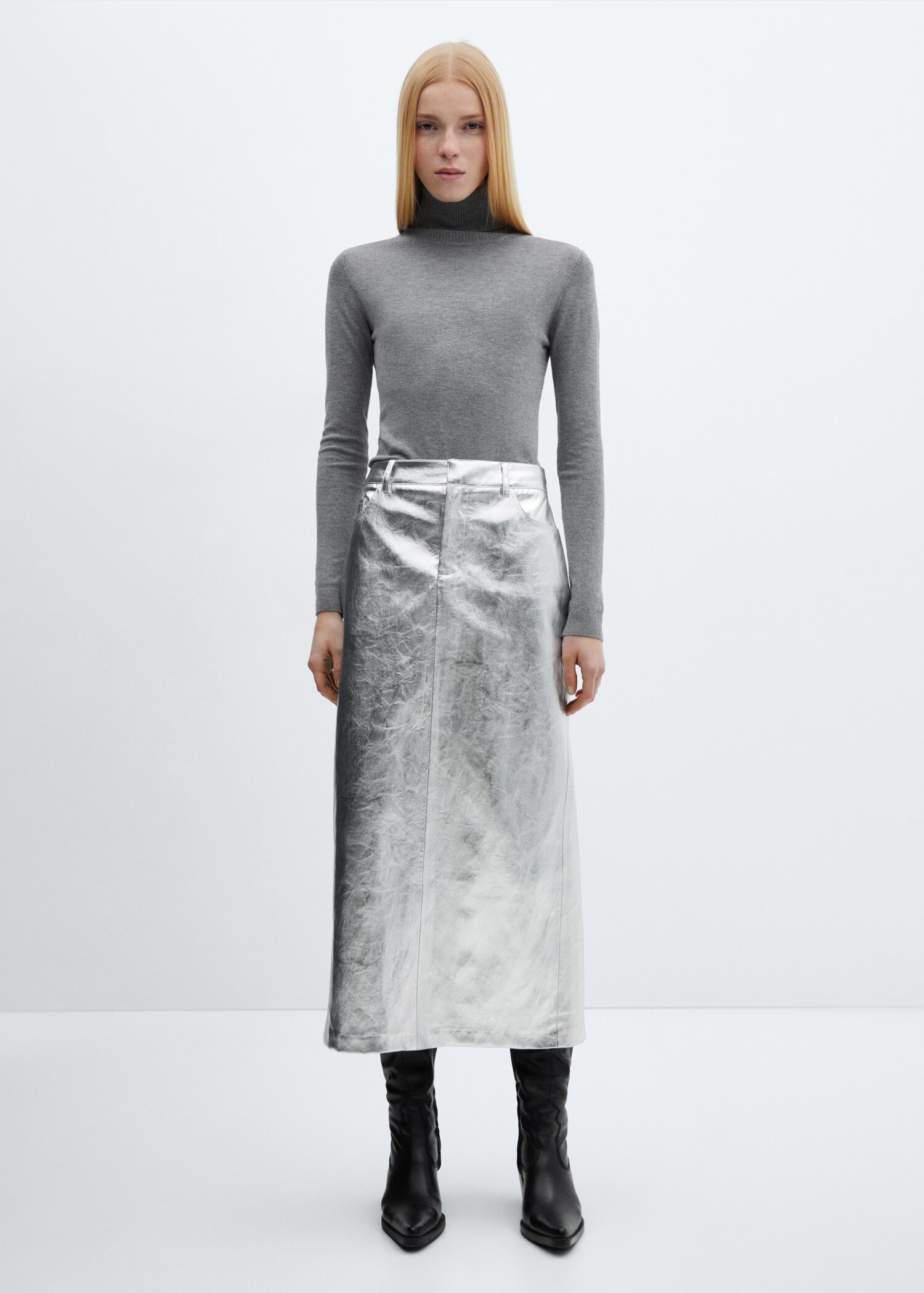 Midi-Rock mit Metallic-Effekt - Allgemeine Ansicht