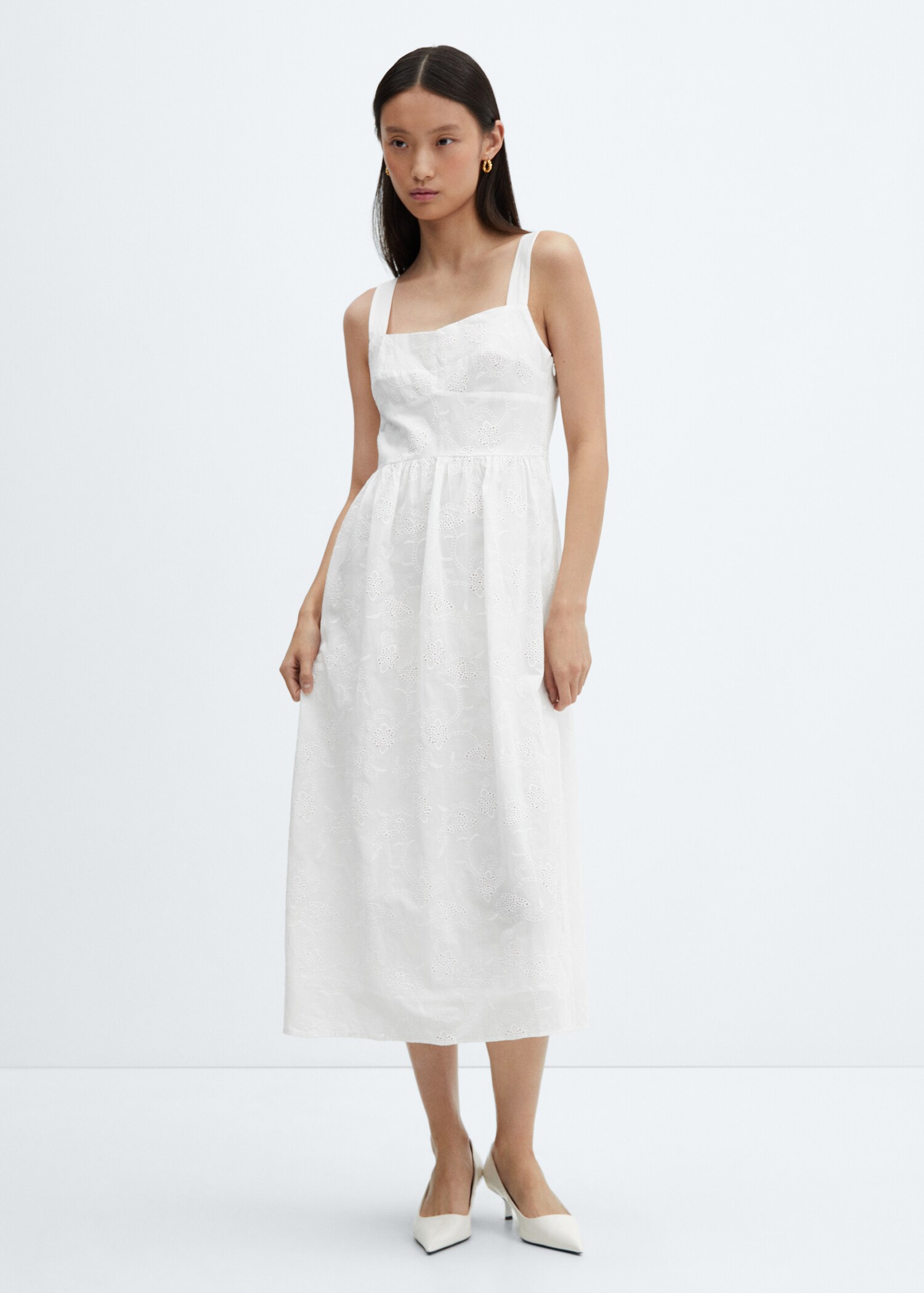 Embroidered cotton dress - General plane