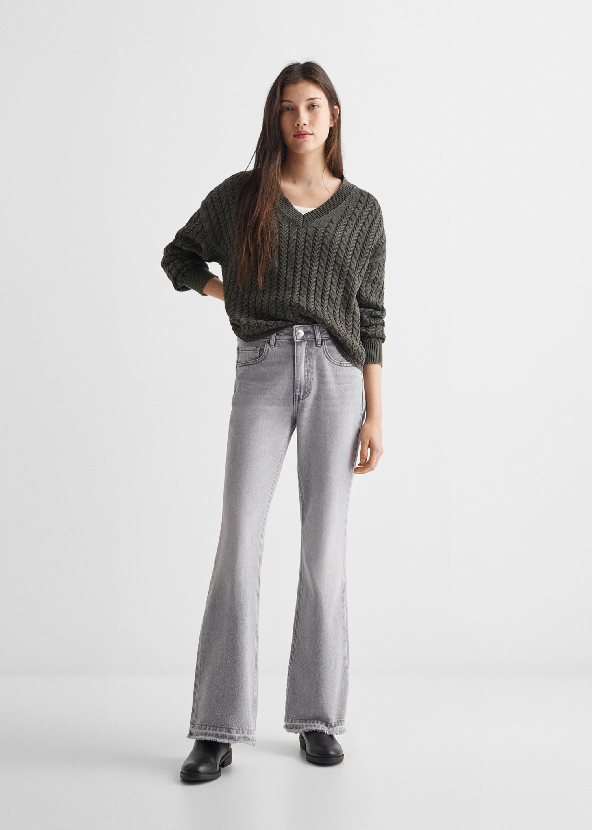 Flared Jeans - Allgemeine Ansicht, Denim Grau. Ref: 67052916-00.