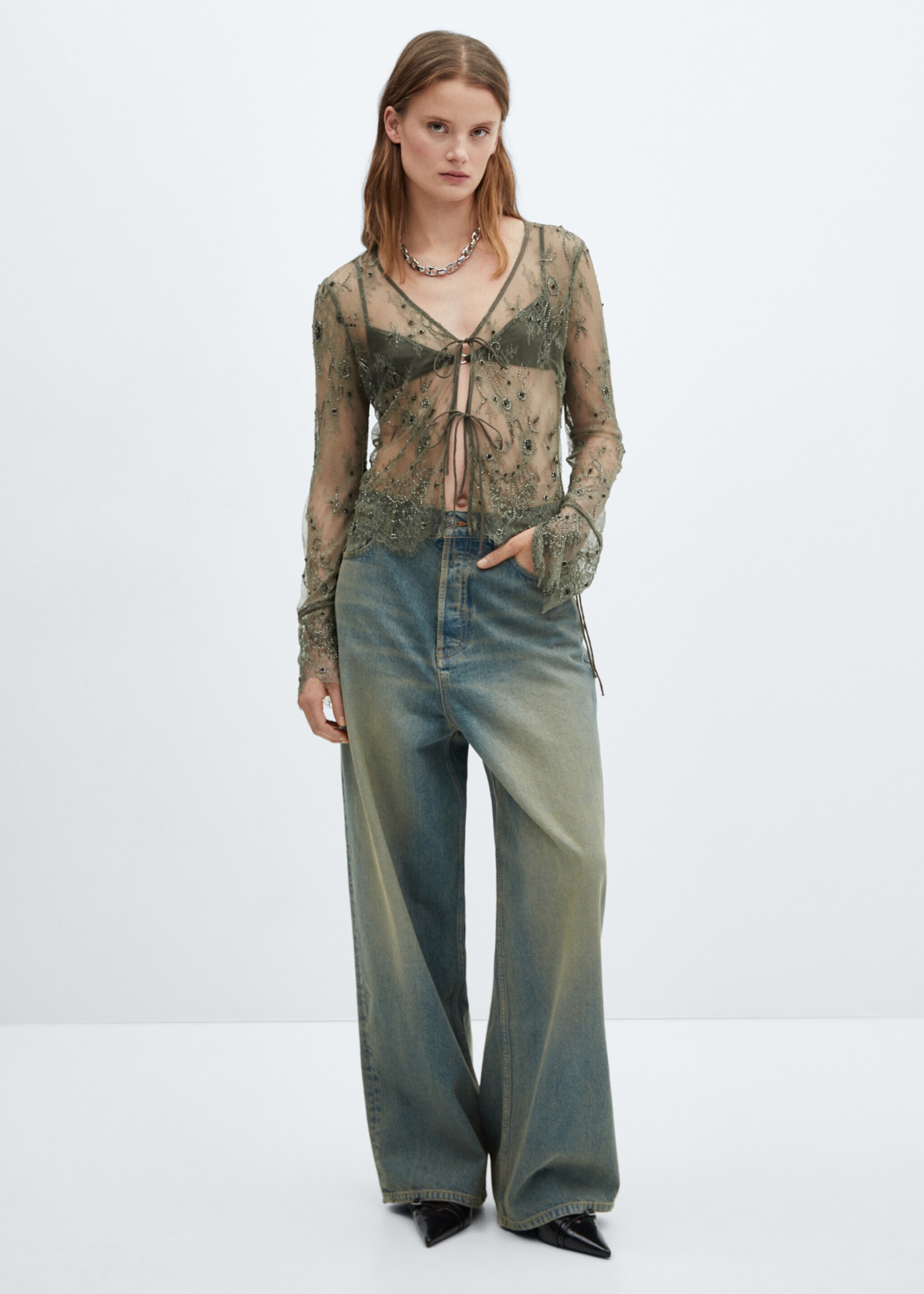 Blouse empiècements dentelle - Plan général