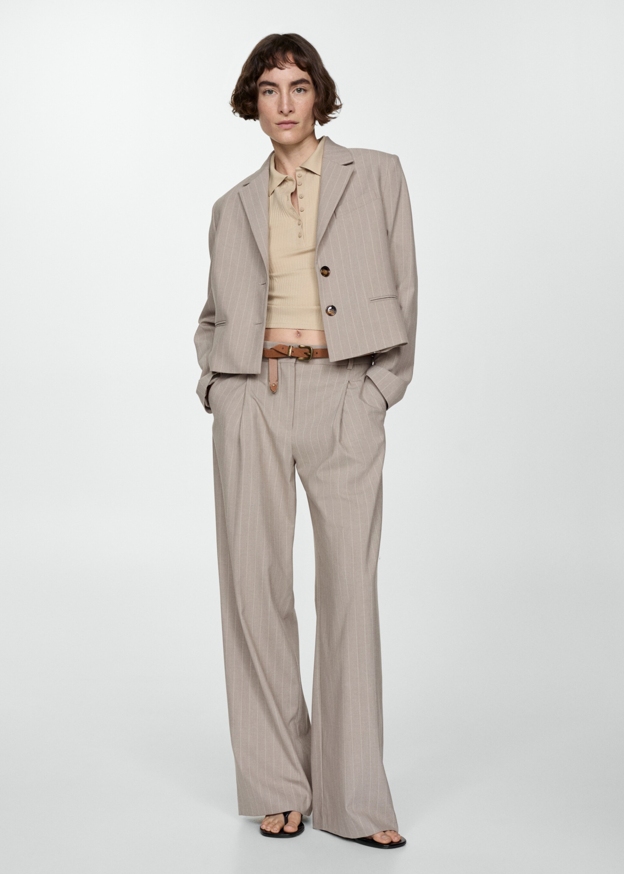 Cropped pinstripe jacket - General plane