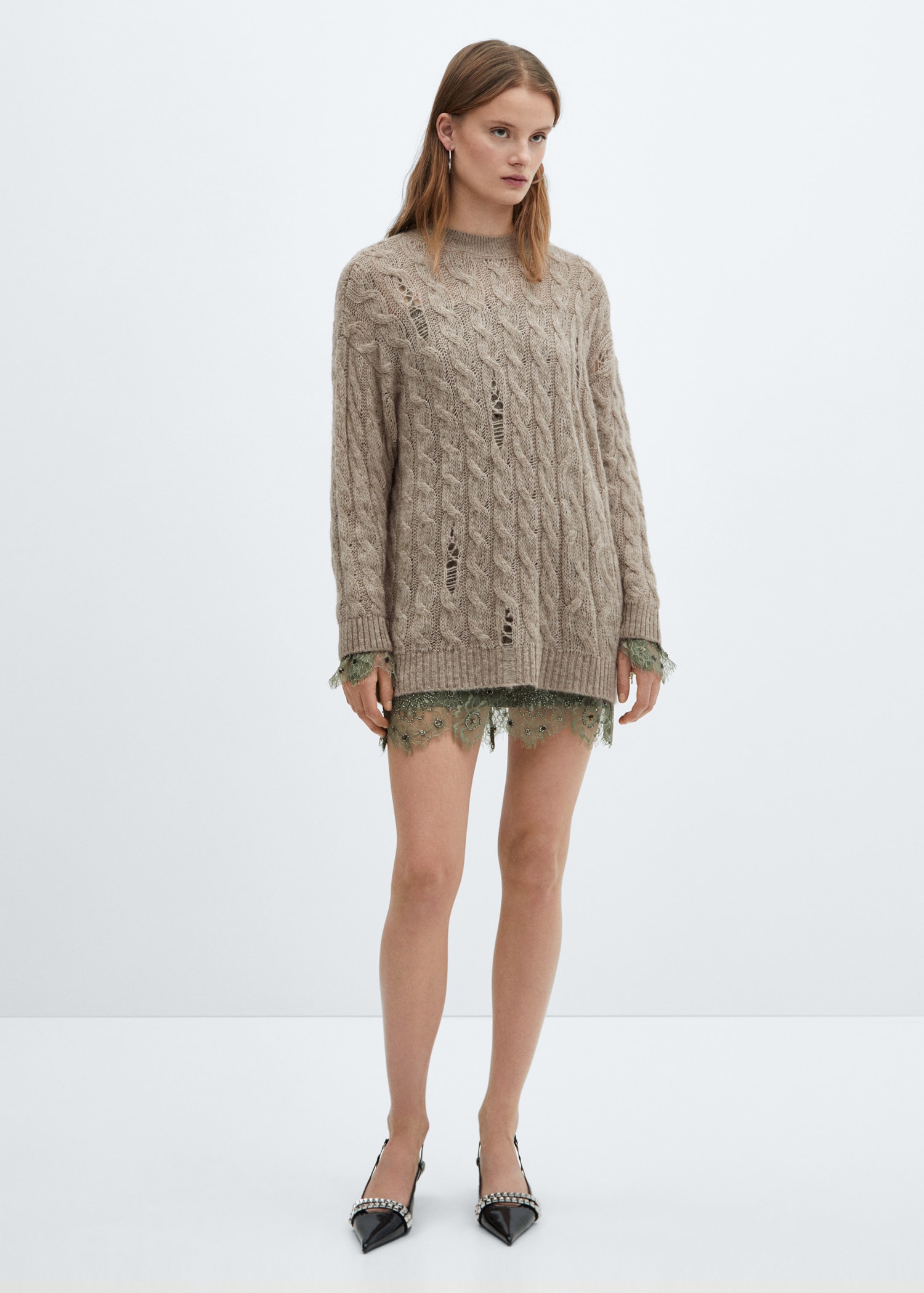 Wollpullover Kleid Wollpullover Lang Pulli Langer Strickpullover