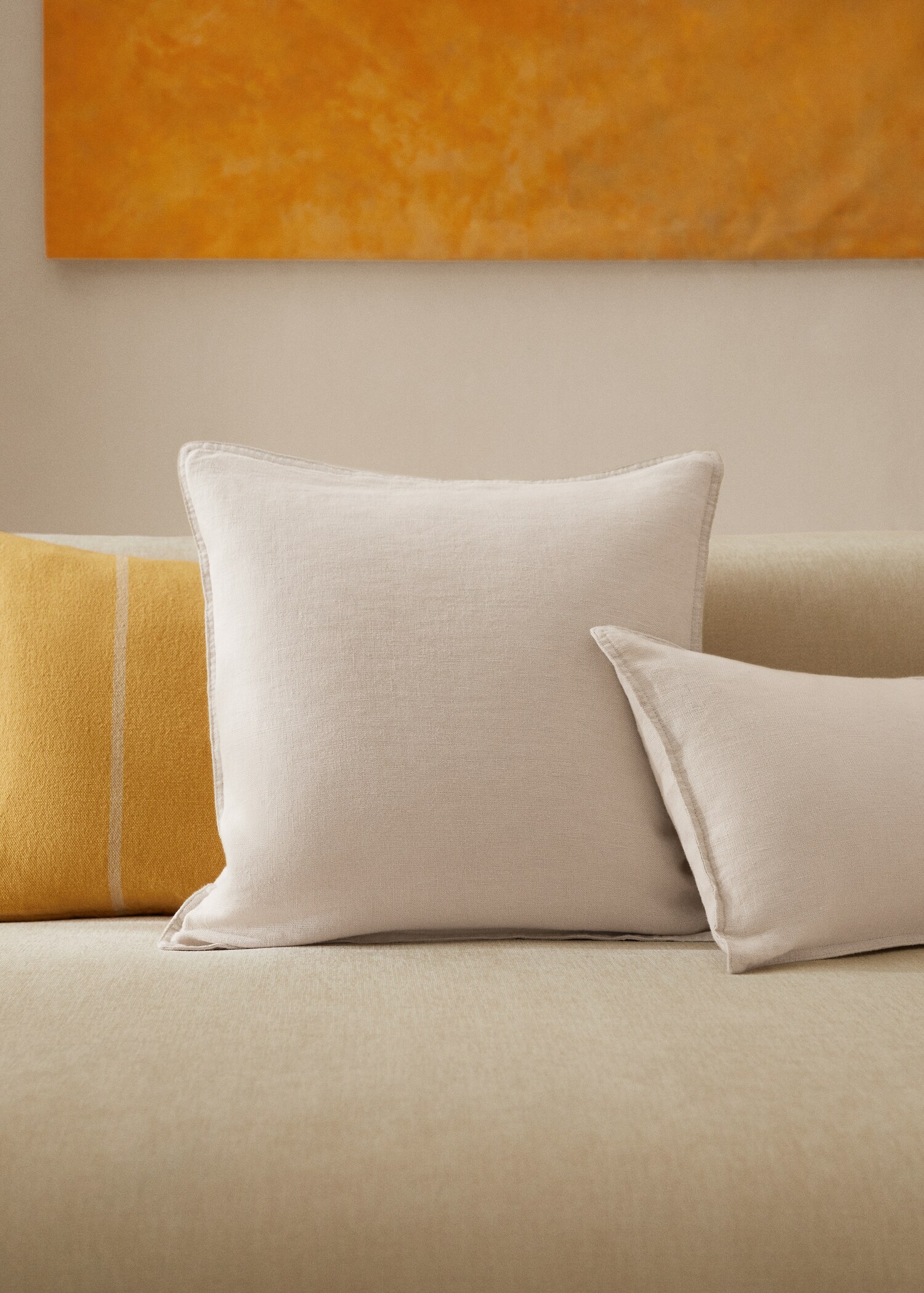 Housse de coussin 100 % lin 45x45 cm - Plan général