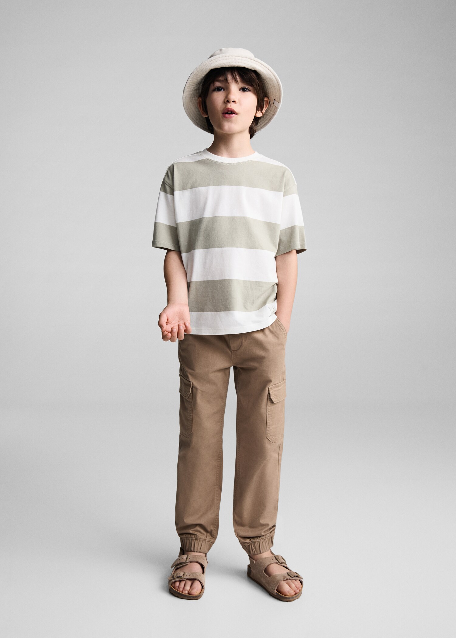Camiseta rayas estampada - Plano general