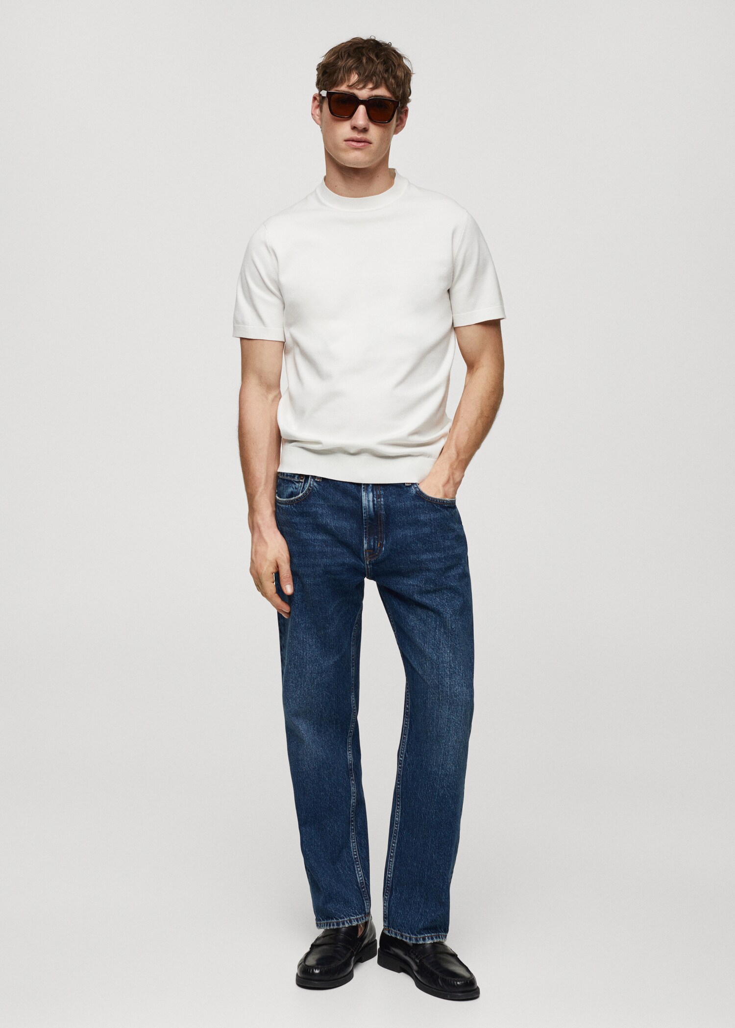 Regular-fit dark-wash jeans - General plane