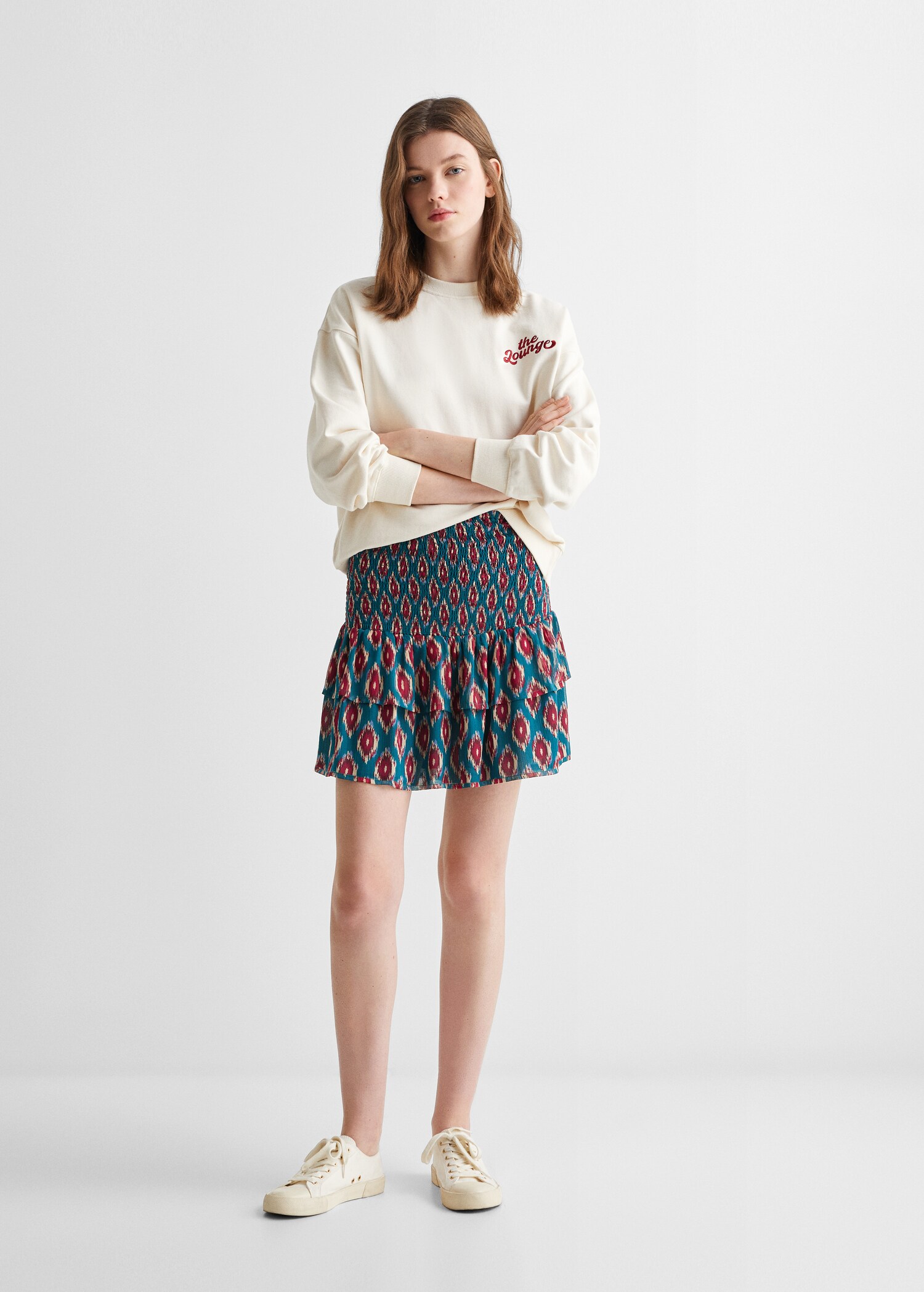 Printed ruffle skirt - General plane