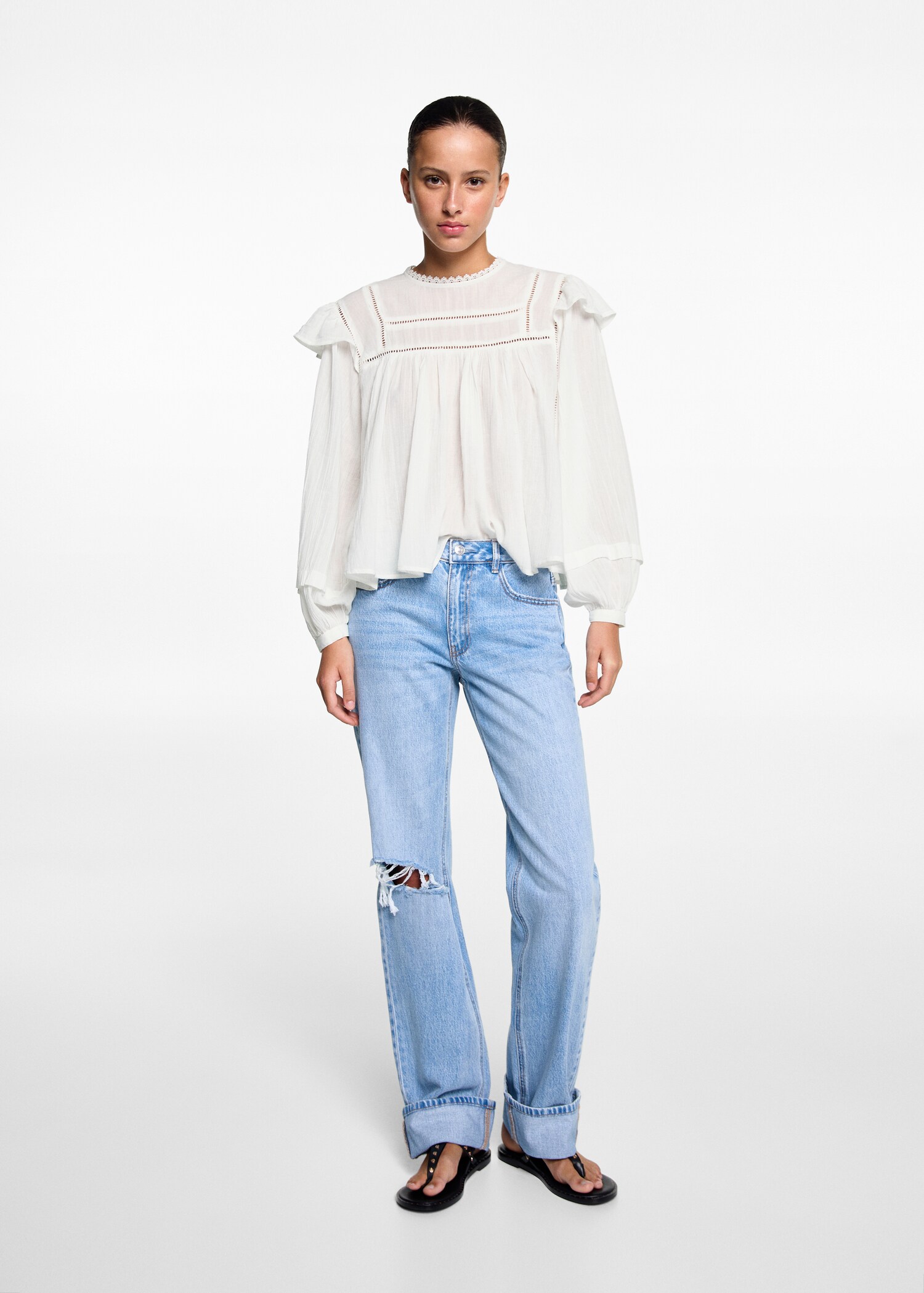 Blouse coton volantée - Plan général
