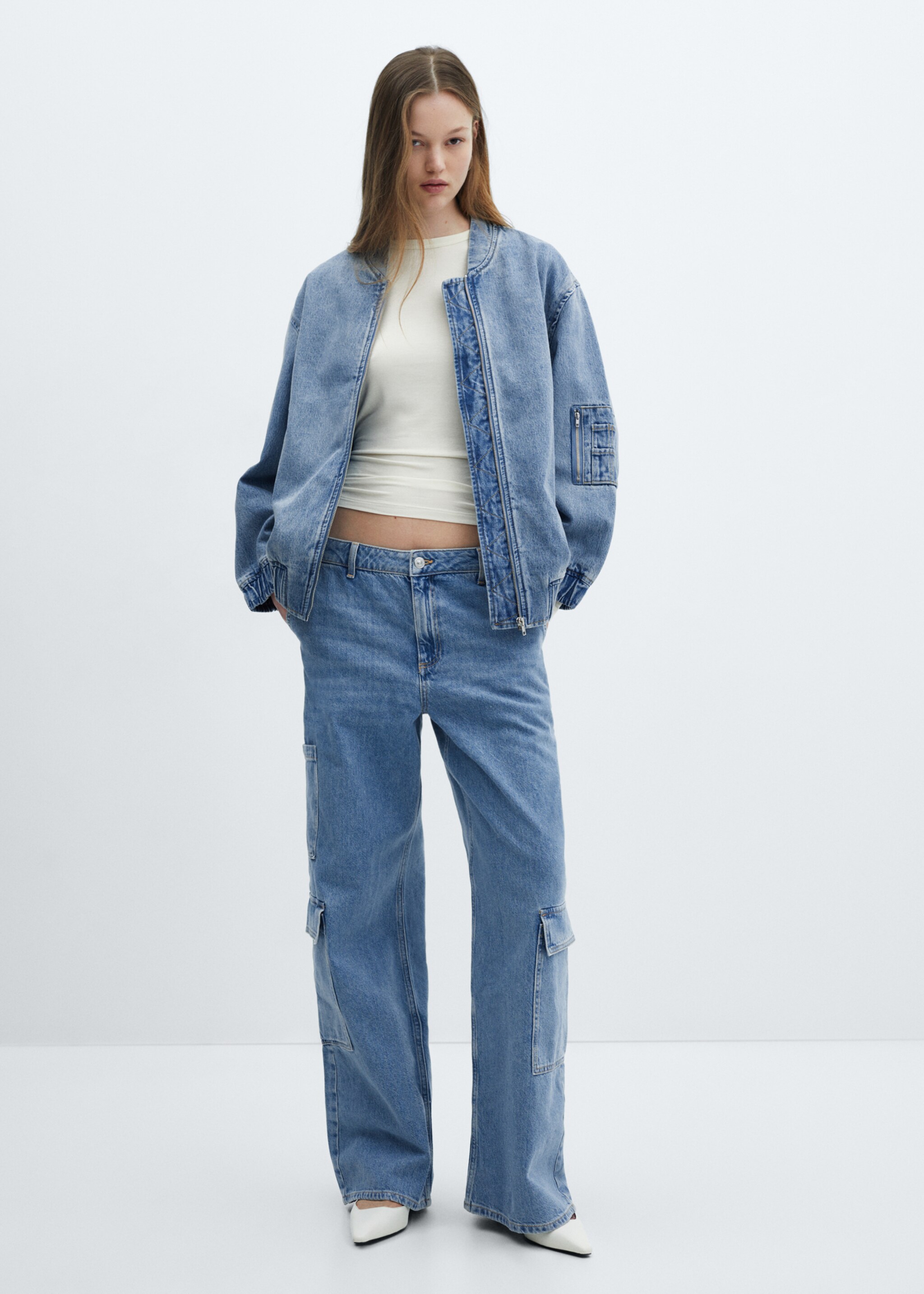 Denim bomber jacket - General plane