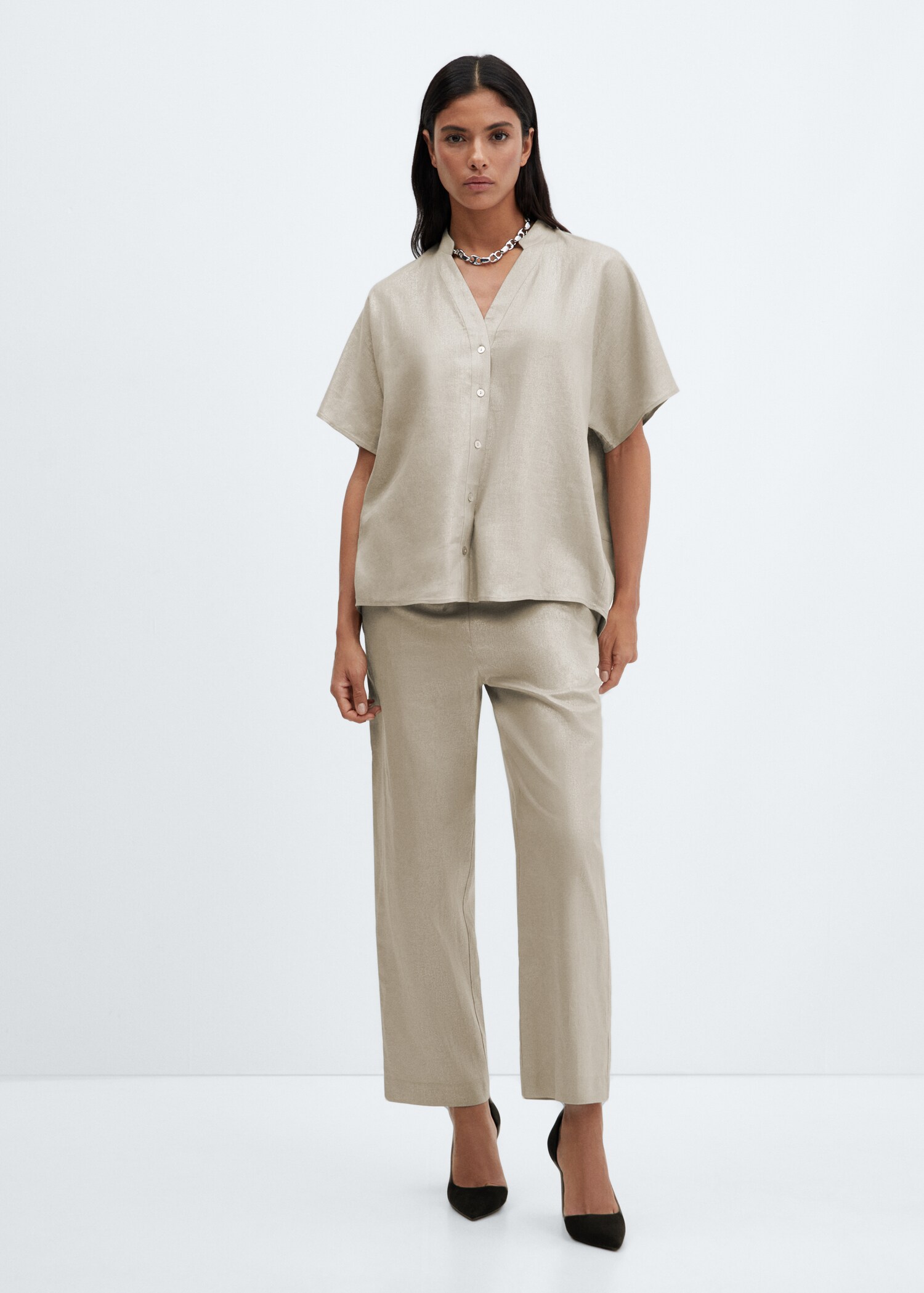 Chemise lin manches courtes - Plan général