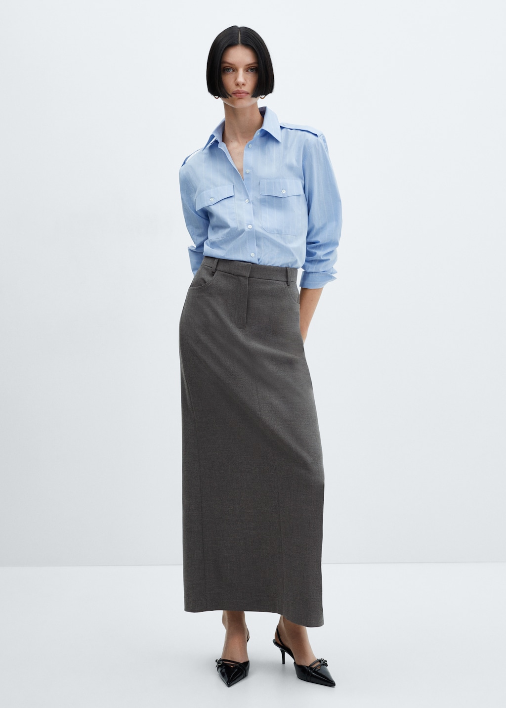 Slit long skirt - Women | MANGO OUTLET USA