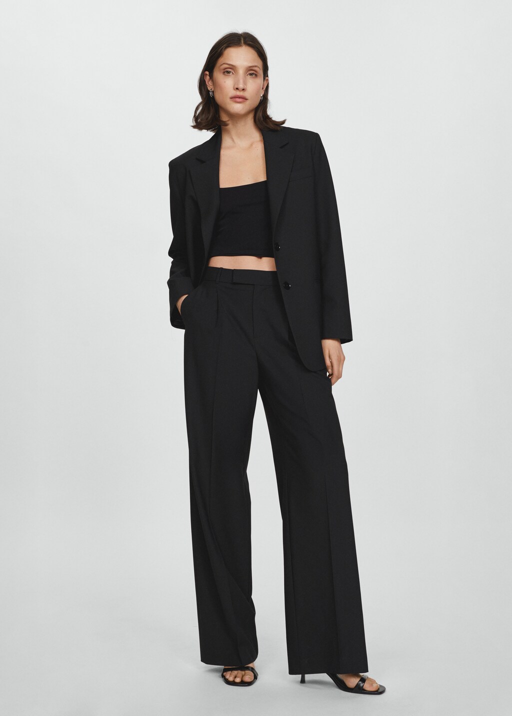 Wide-leg suit trousers - Women | MANGO OUTLET Netherlands
