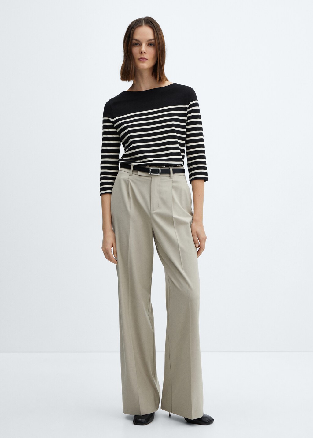 ☆ ☆ Slim Boat Neck Striped T-Shirt 76J5380_XLG_FNT