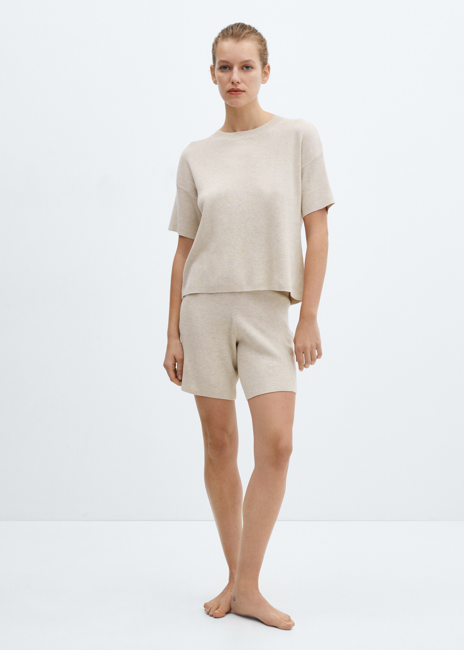 Short pyjama maille coton lin - Plan général