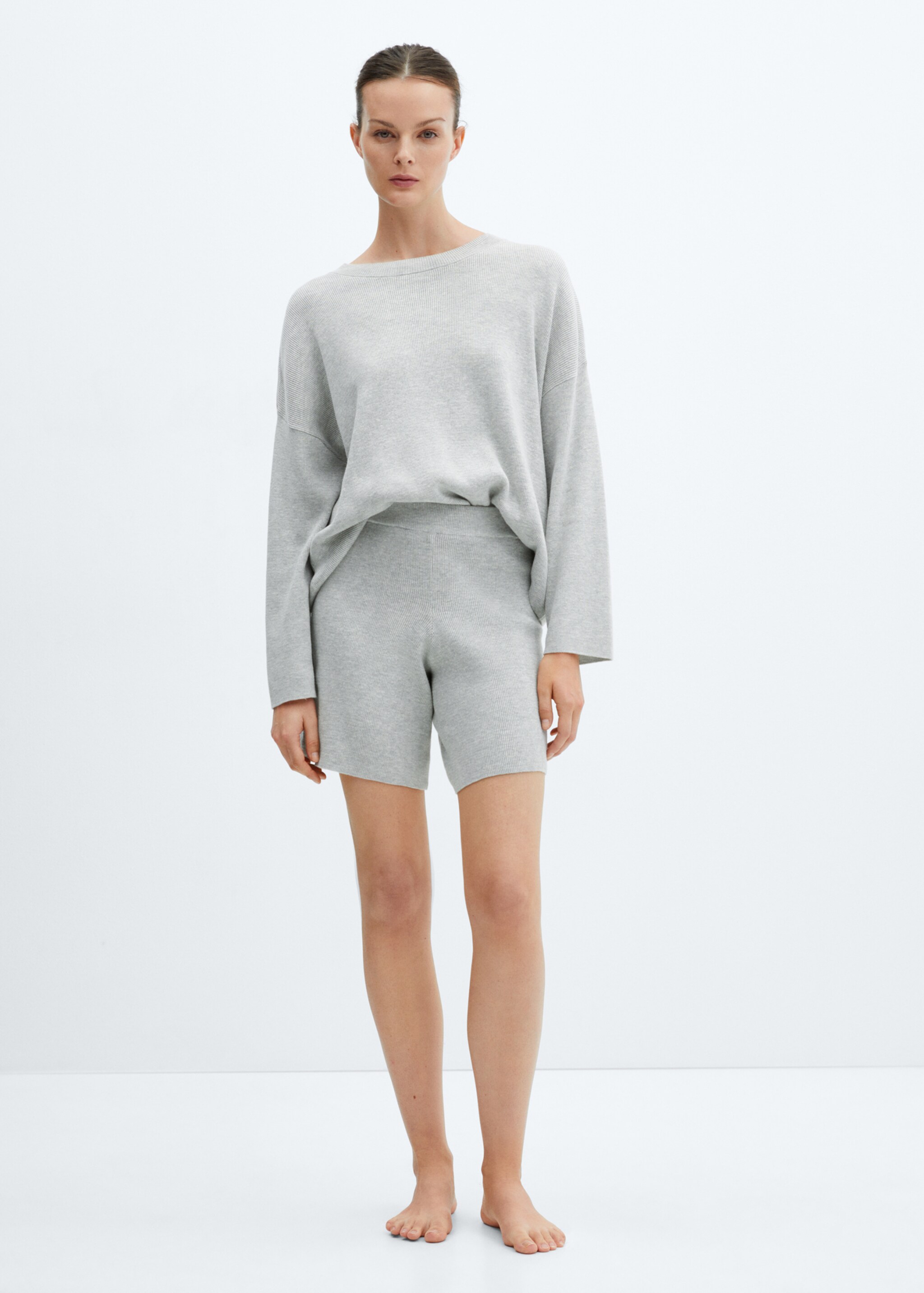 Short pyjama maille coton lin - Plan général
