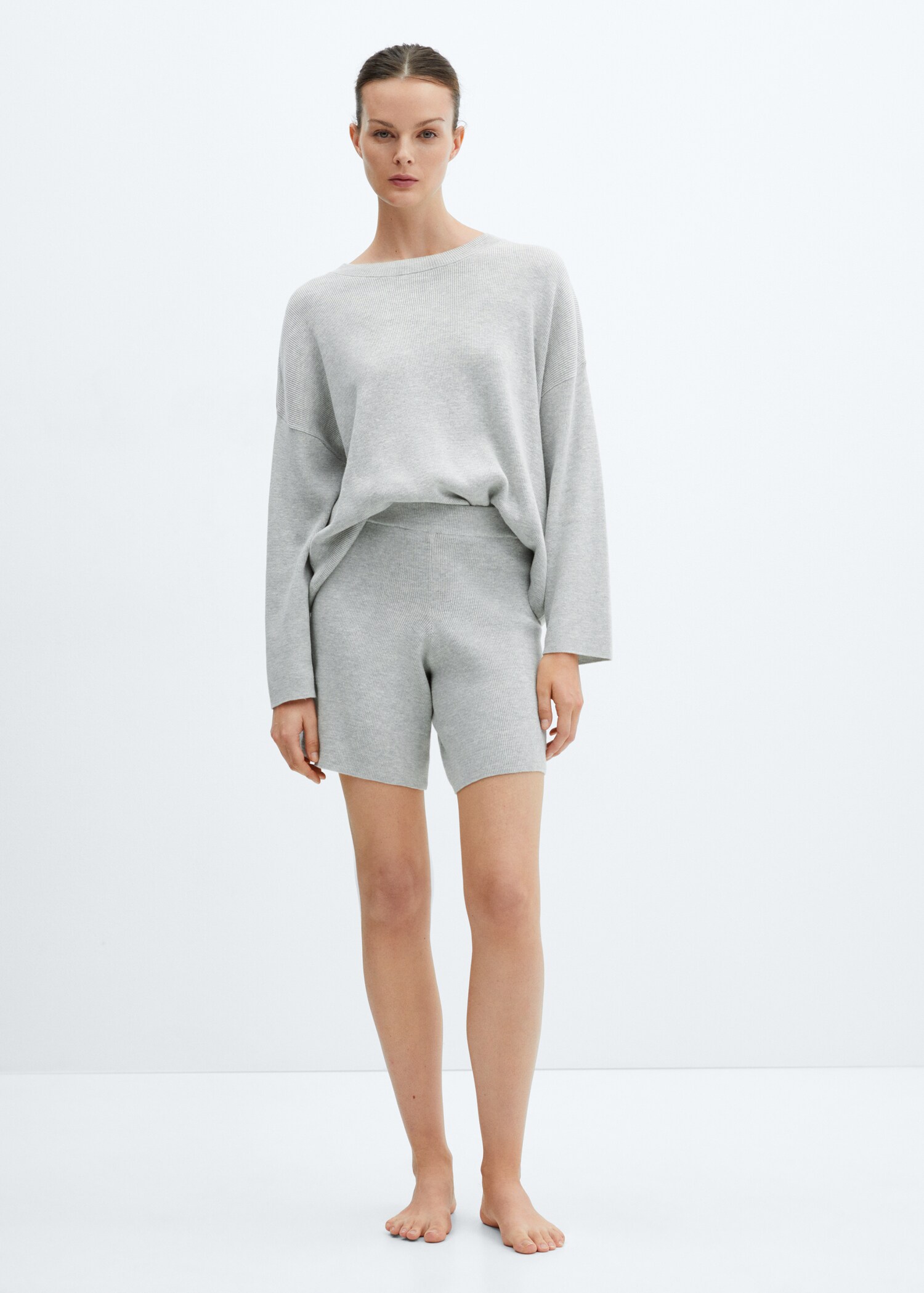 Short pyjama maille coton lin - Plan général