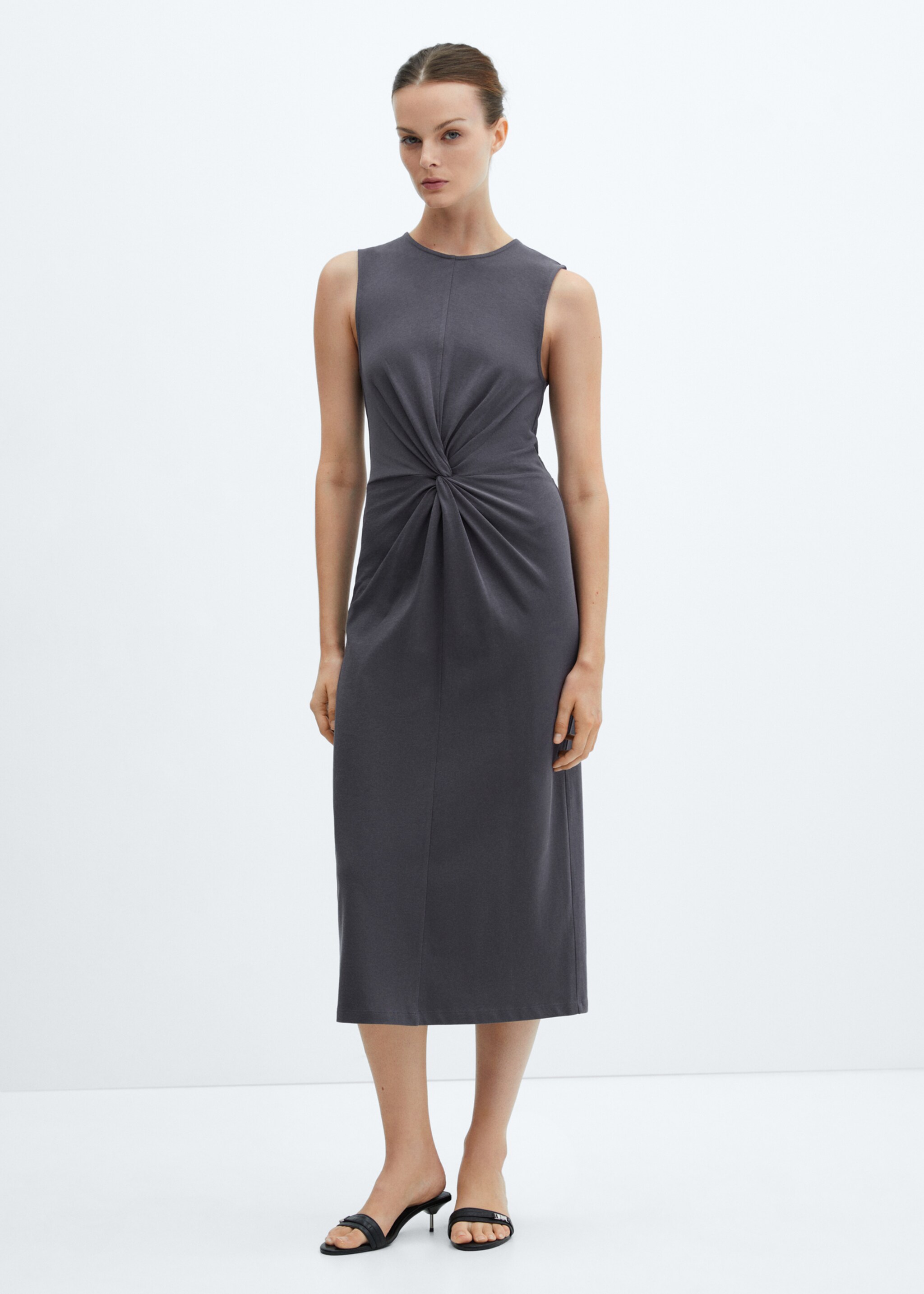 Knotted cotton dress - General plane