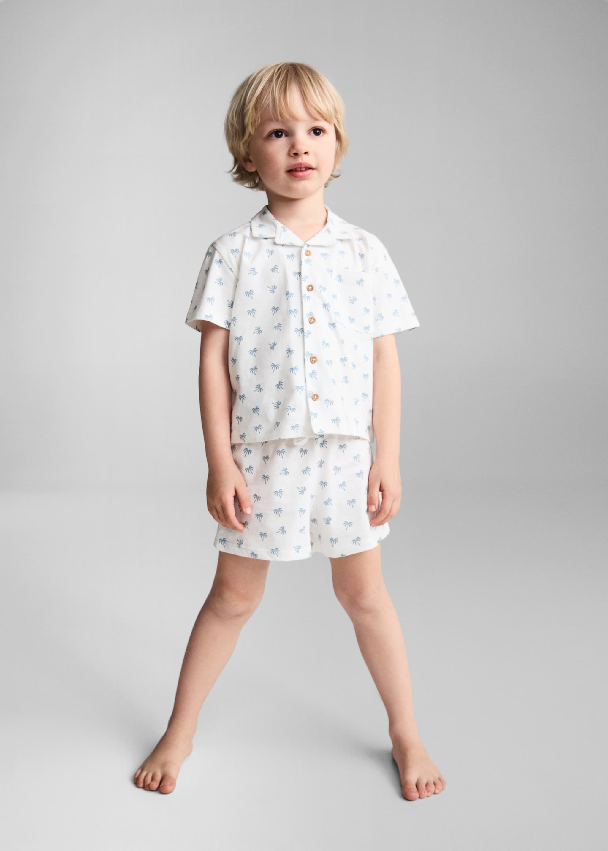 Kurzer Print-Pyjama - Allgemeine Ansicht