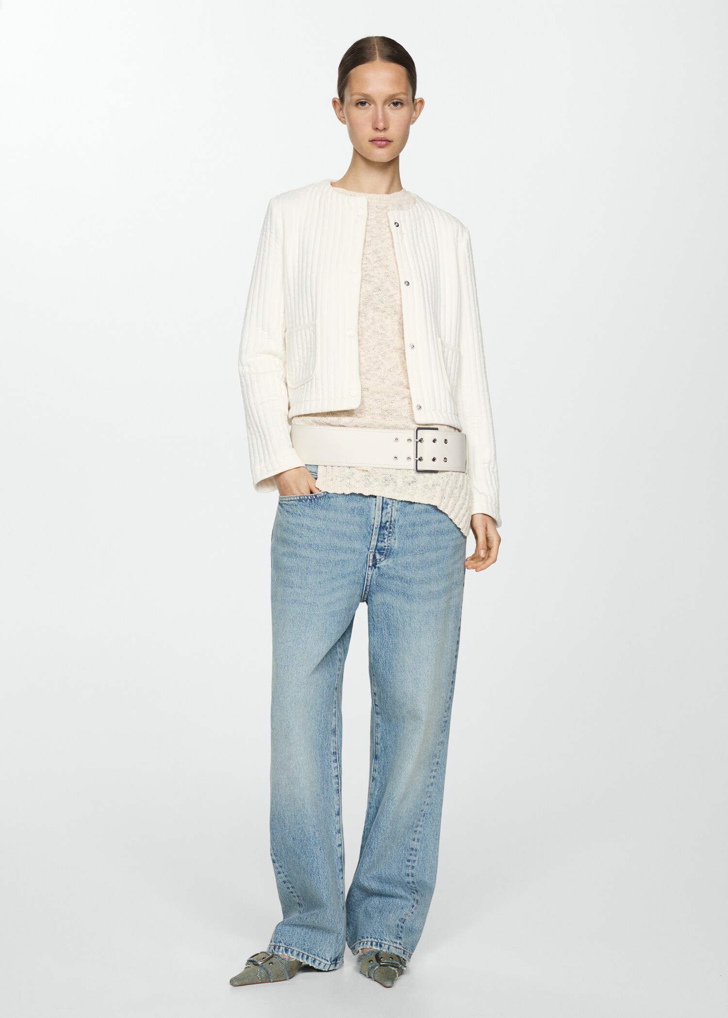 Pocket textured jacket - General plane