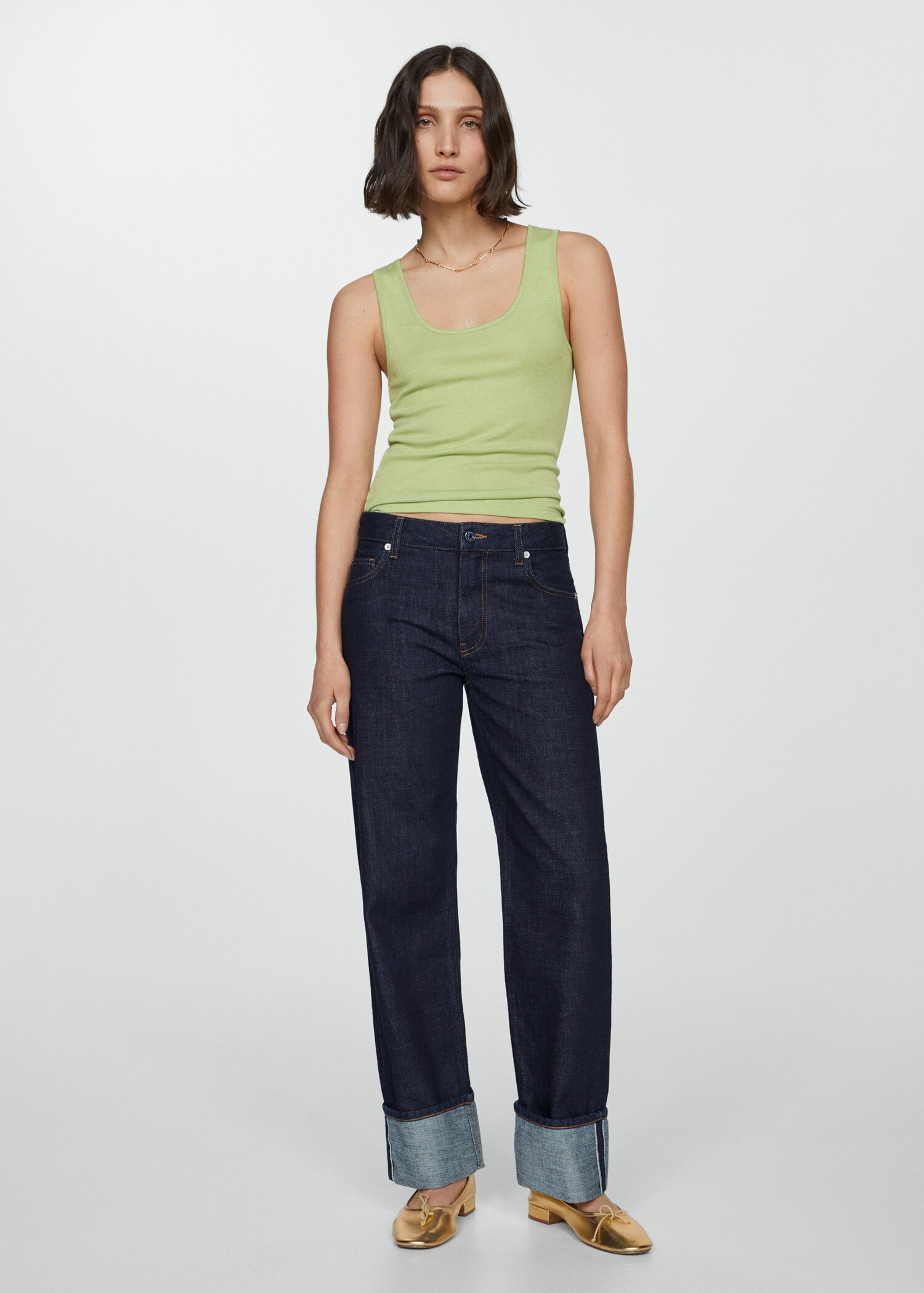 Knitted top with wide straps - General plane