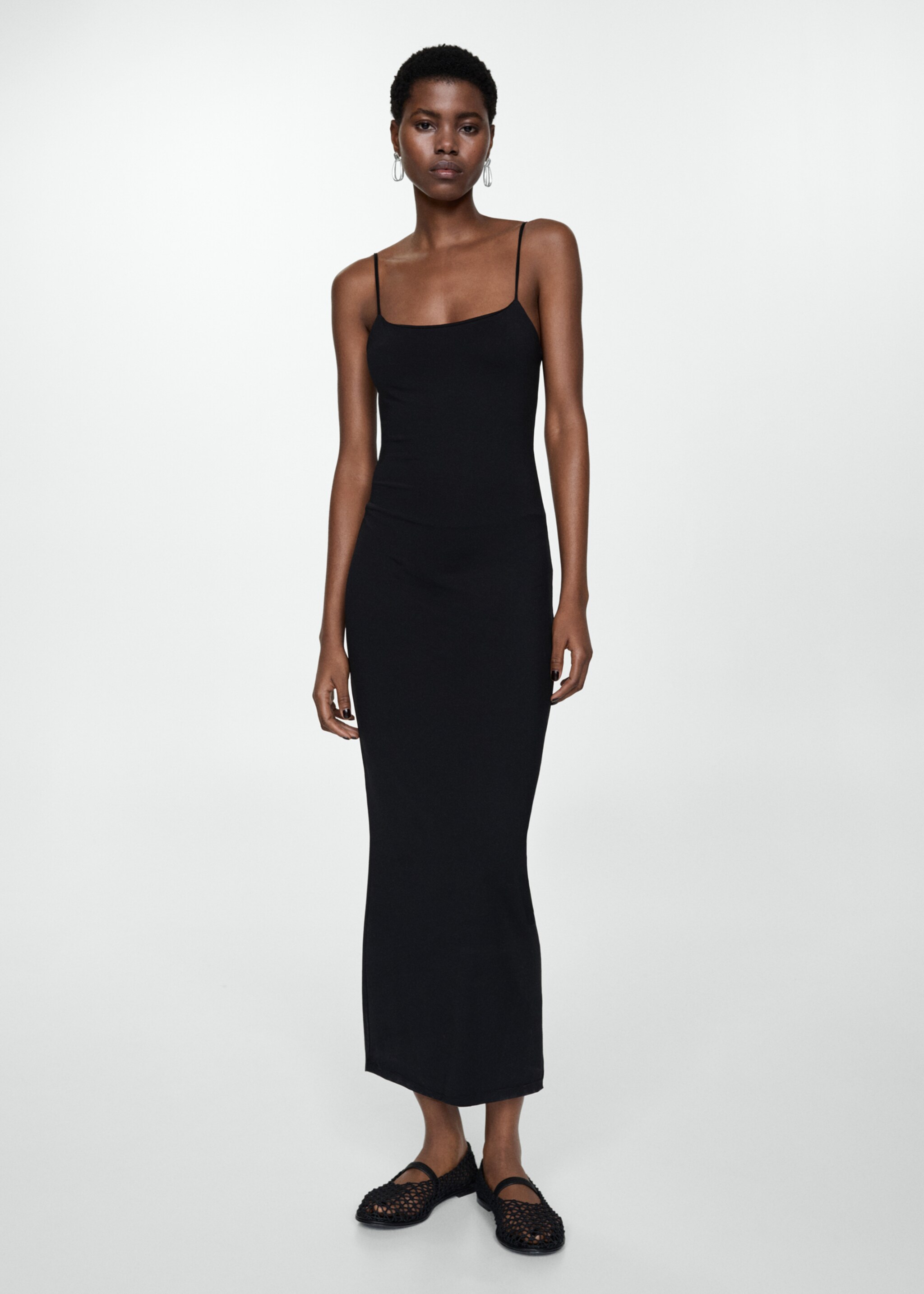 Langes tailliertes Kleid - Allgemeine Ansicht