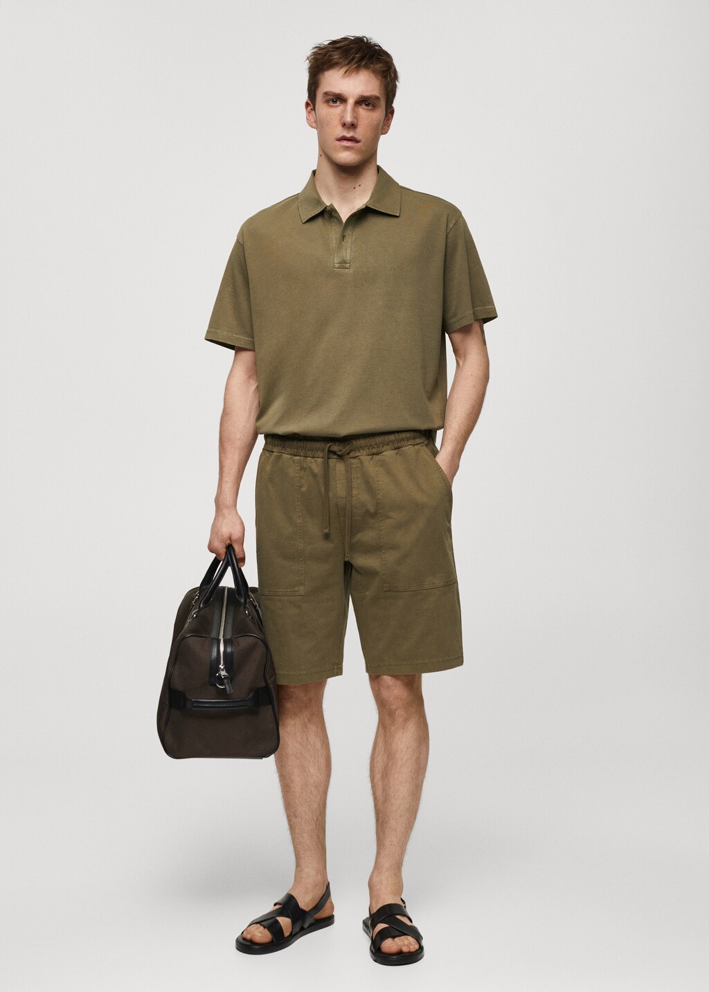 100% cotton bermuda shorts with drawstring - Men | MANGO