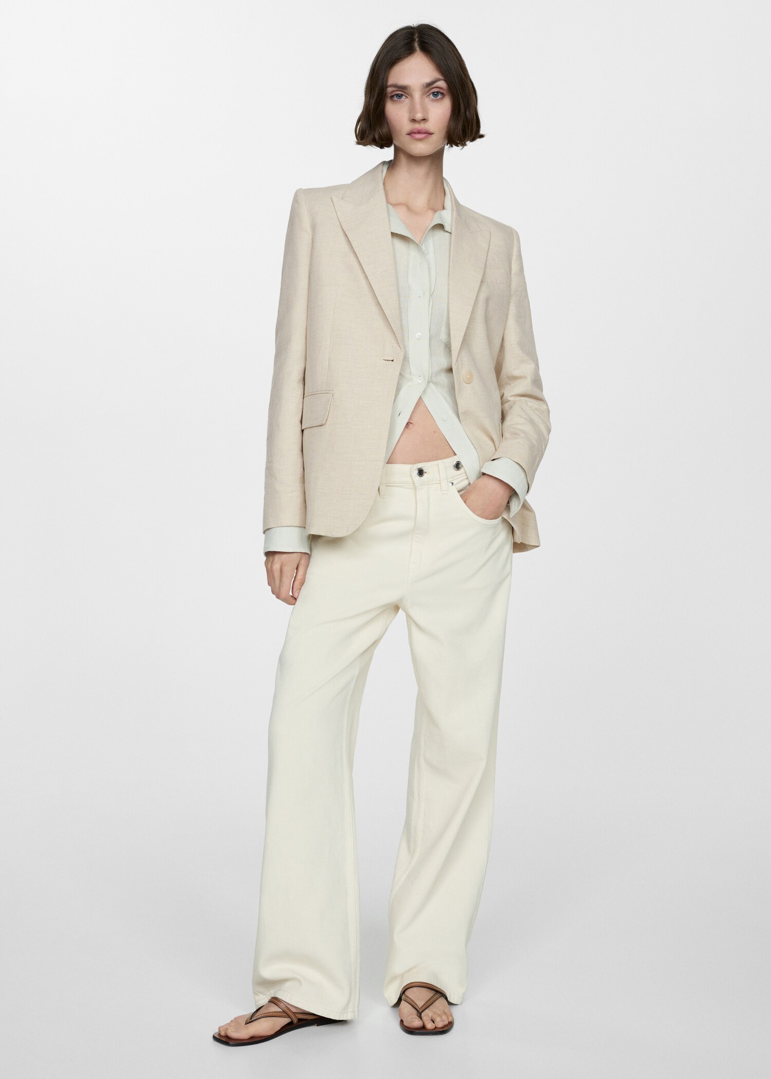 Blazer lin pied-de-poule - Plan général